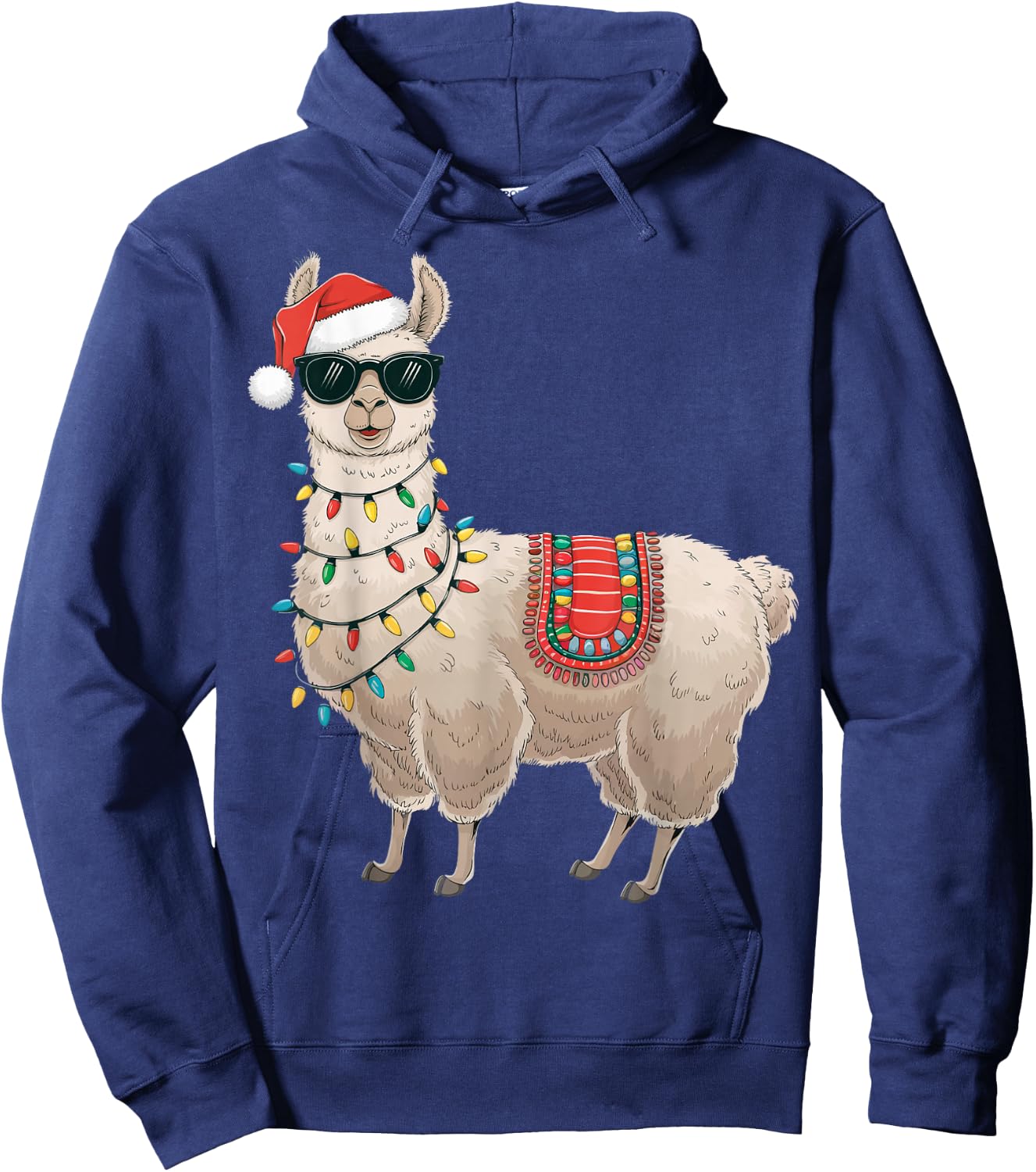 Alpaca Christmas Llama Hoodie - Hoodie | Navy