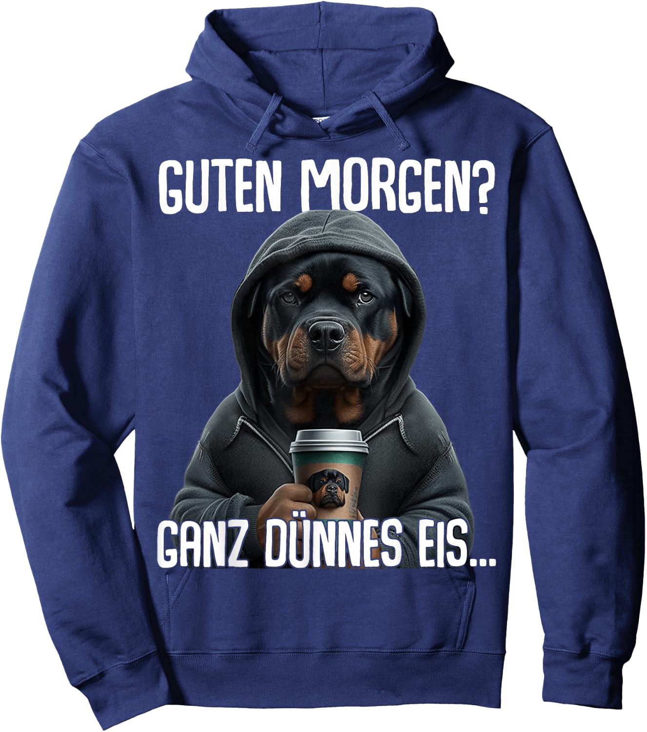 Guten Morgen Ganz Dünnes EIS - Morgenmuffel Rottweiler Hoodie - Hoodie | Navy
