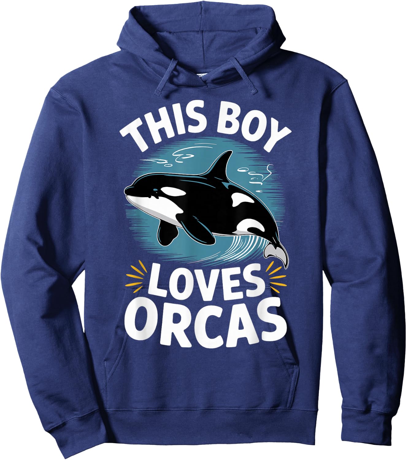 This Boy Loves Orcas, Sea Design for Whale Lovers Hoodie - Hoodie | Navy
