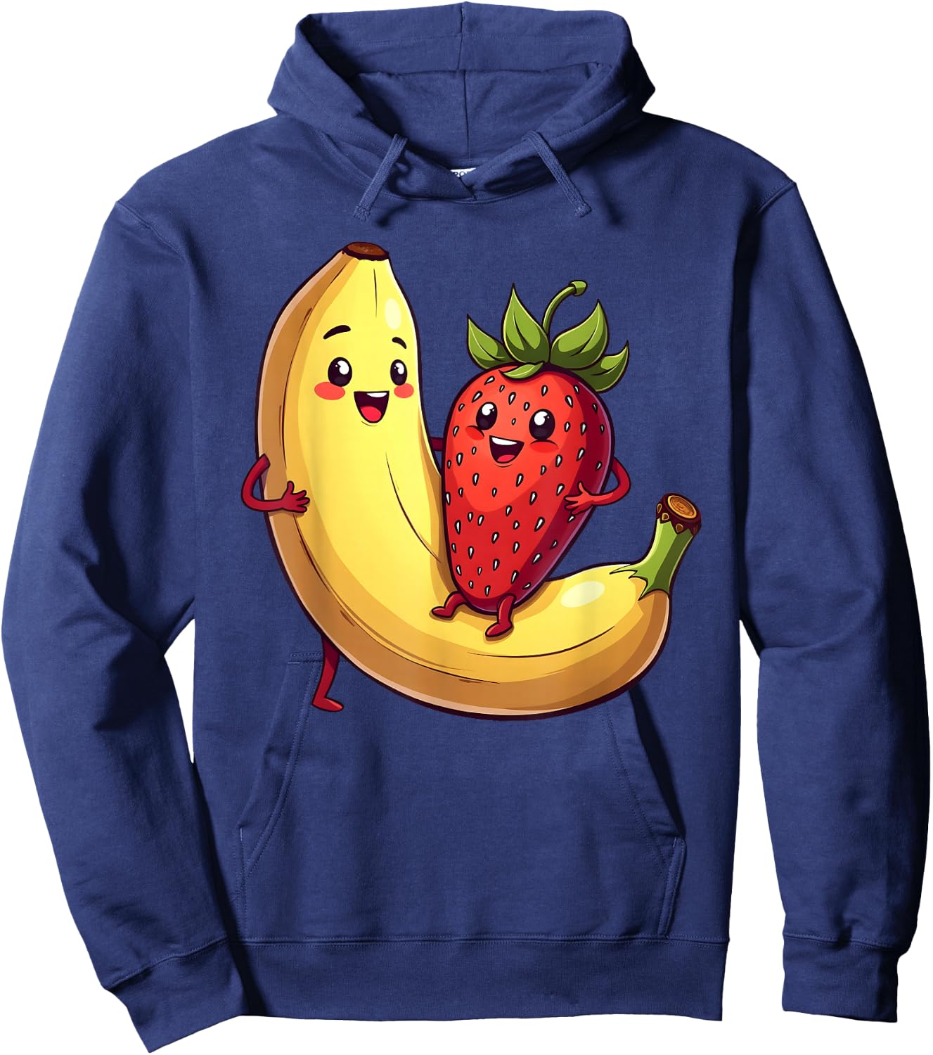 Erdbeere Banane Outfit Früchte Obst Kawaii Frucht Comic Hoodie - Hoodie | Navy