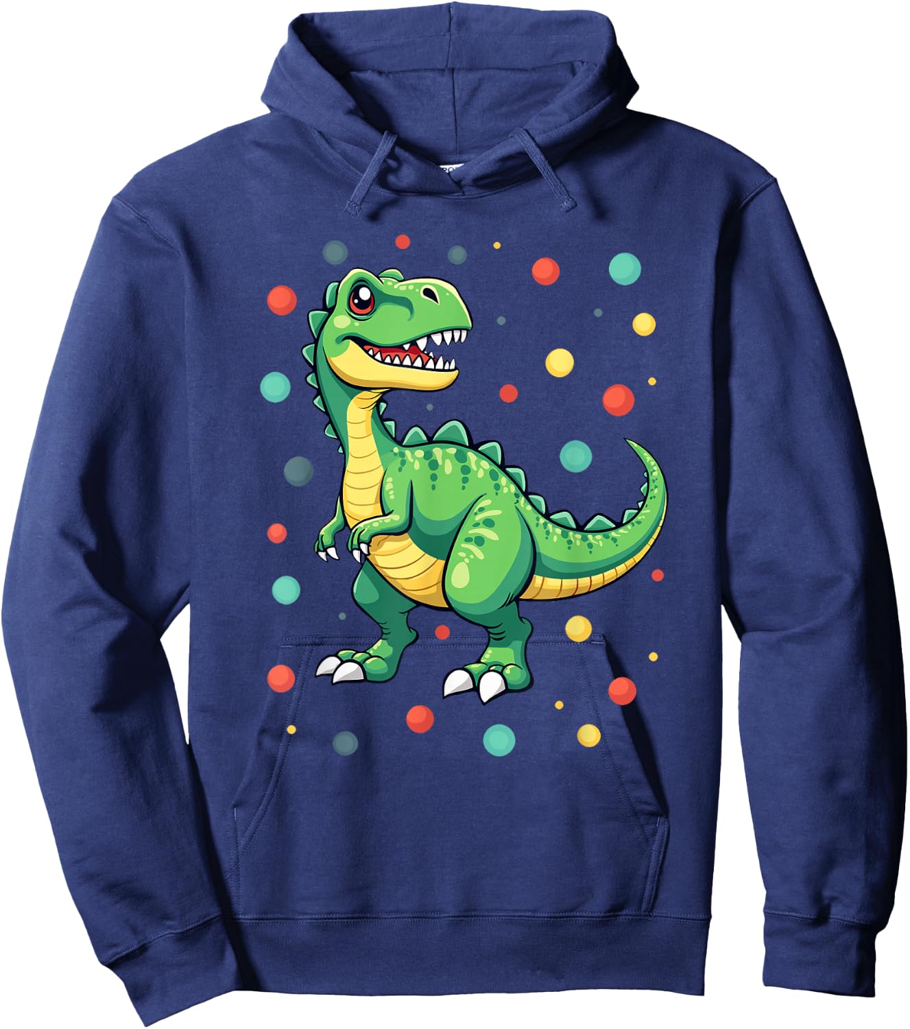 Dinosaur Trex Dino Polka Dots Polka Dot Boys Kids Youth , Black, S Hoodie - Hoodie | Navy