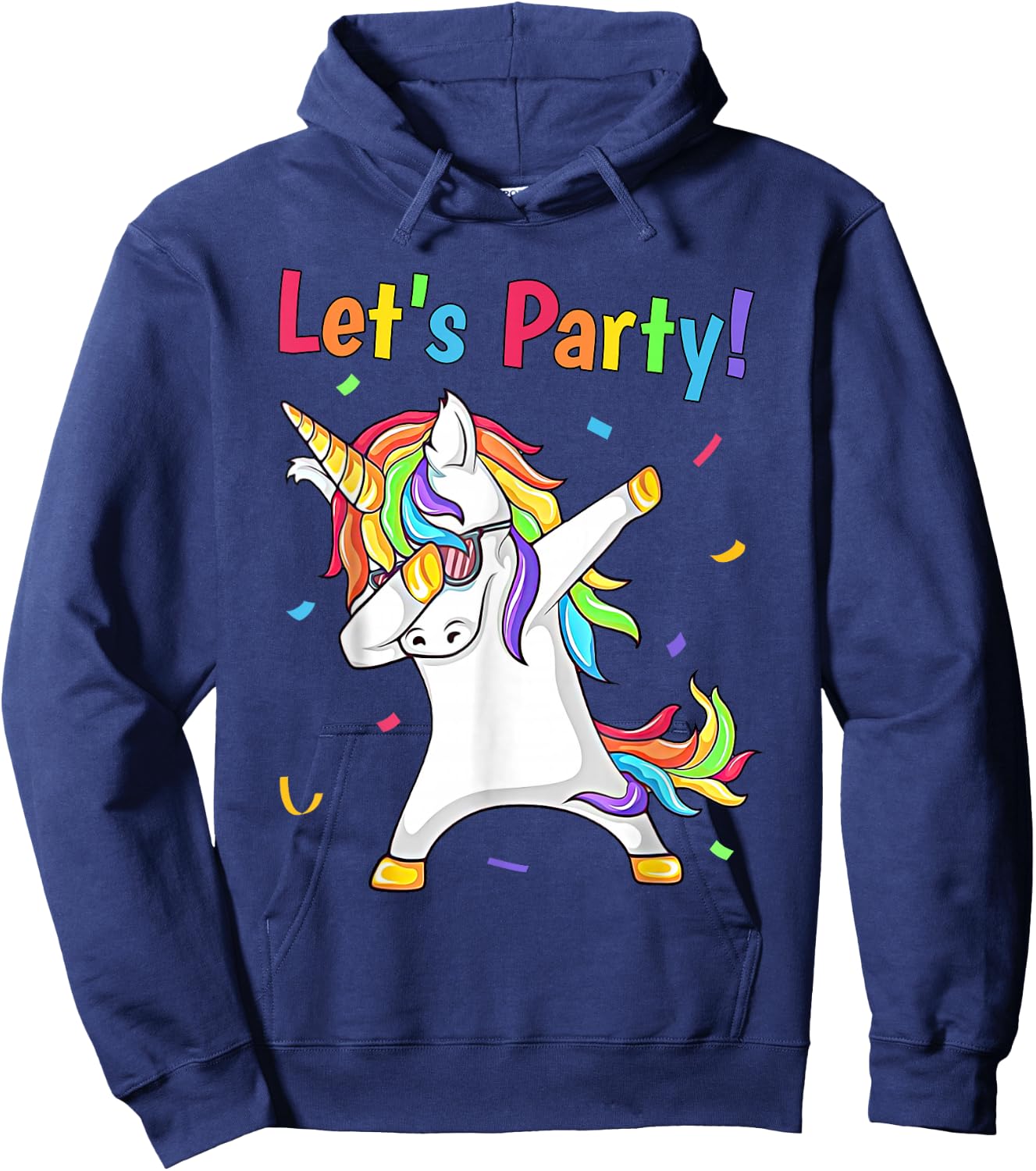 Unicorn Lets Party Outfit Women's Men's Boys Girls Unicorn , black Hoodie - Hoodie | Navy
