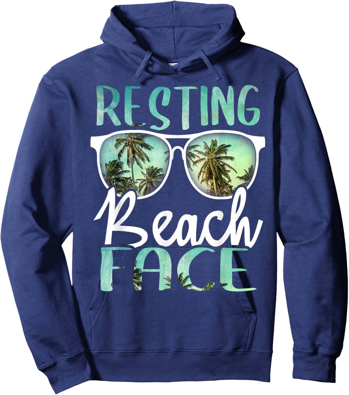 Resting Beach Face Vintage Retro Funny Beach Vacation Women Hoodie - Hoodie | Navy