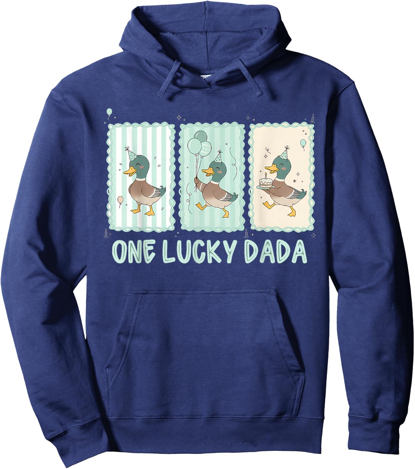 One Lucky Dada 1st Birthday Party Silly Goose Dad Matching Hoodie - Hoodie | Navy