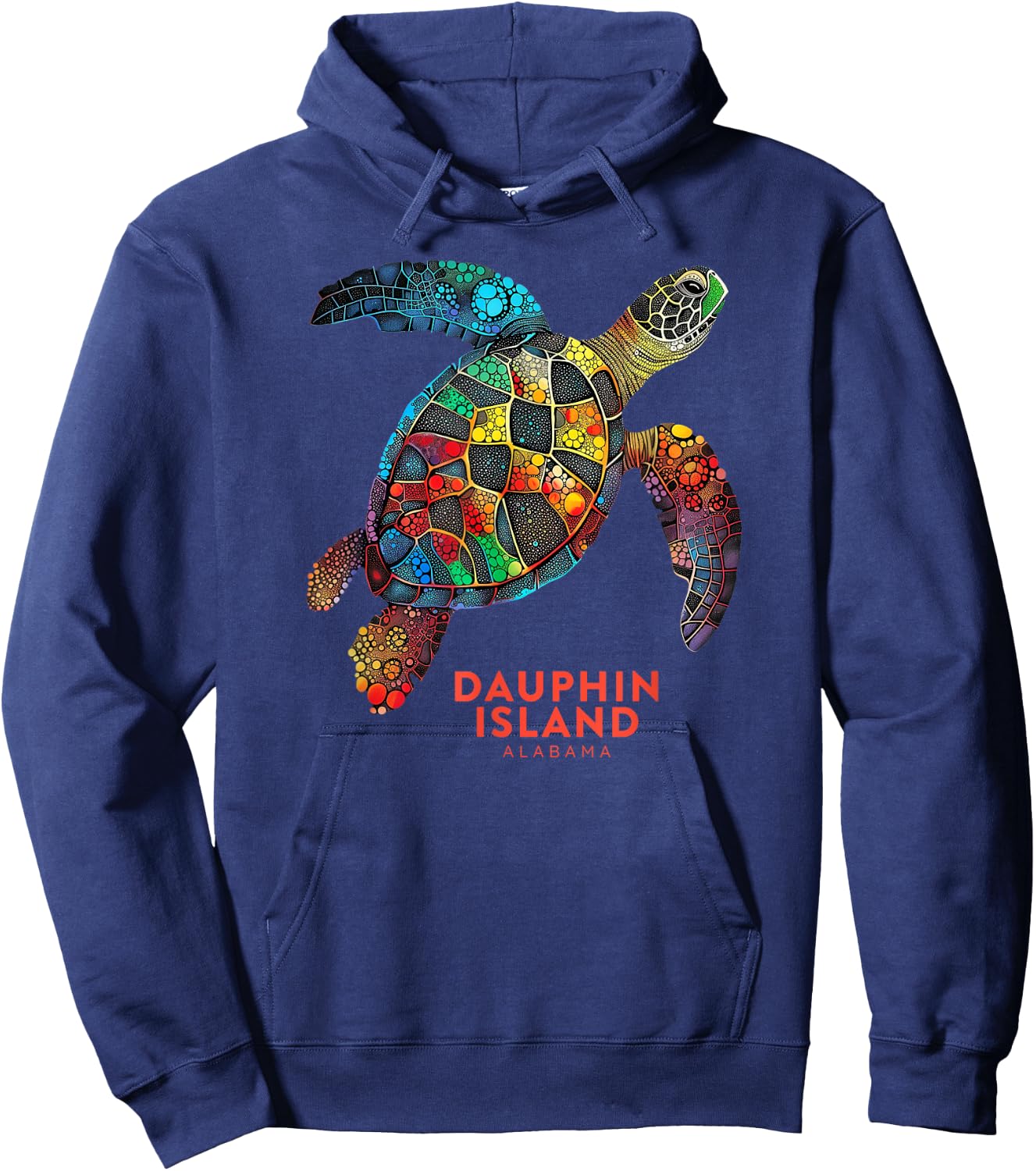 Dauphin Island Alabama Summer Vacation Sea Turtle Vintage Men Women Hoodie - Hoodie | Navy
