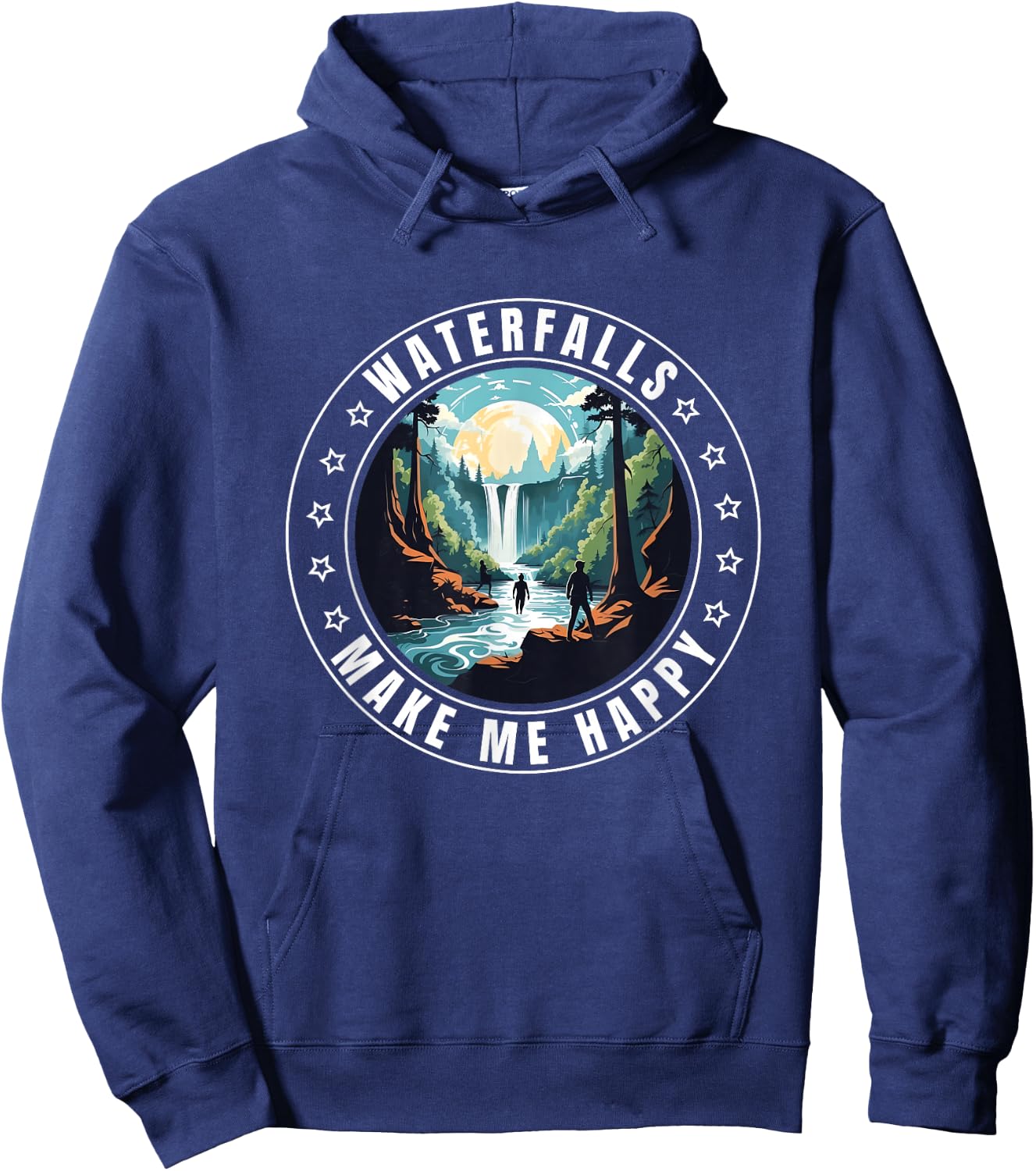Waterfalls Make Me Happy Waterfall Chaser Chasing Outdoors Hoodie - Hoodie | Navy