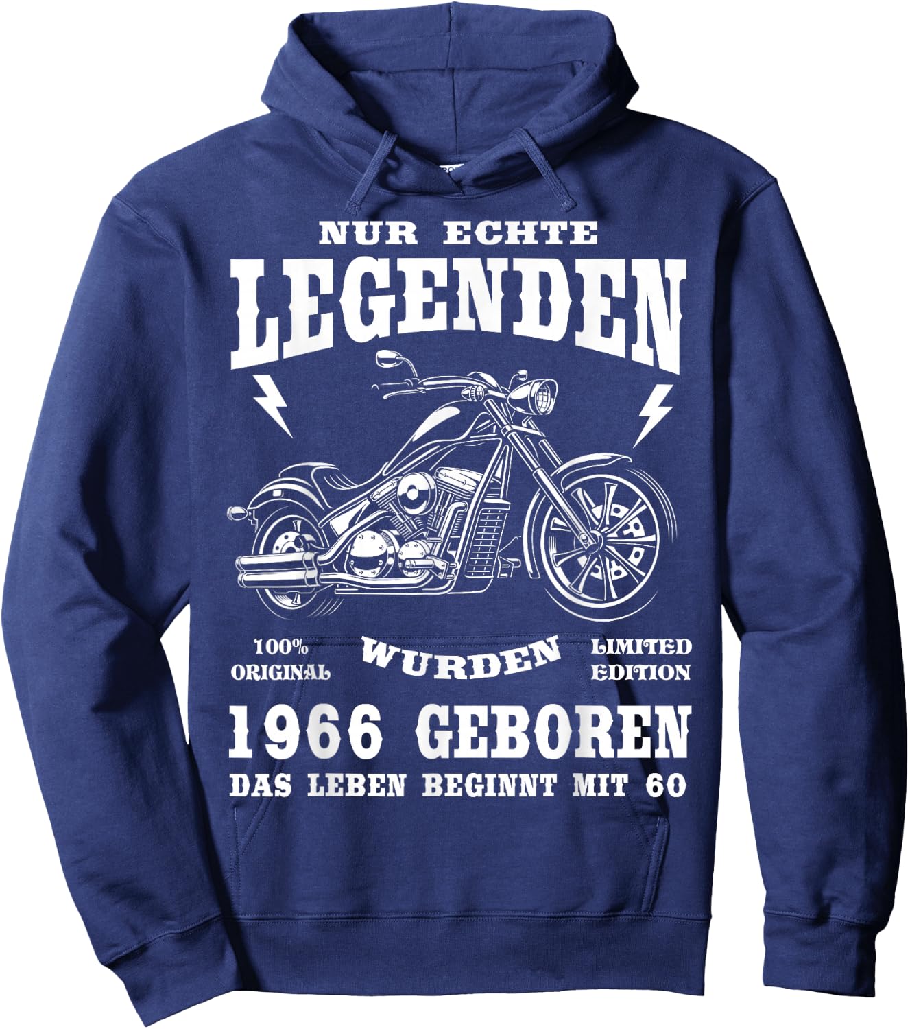 60 Geburtstag Mann Biker Geschenk Motorrad Chopper 1966 Hoodie - Hoodie | Navy