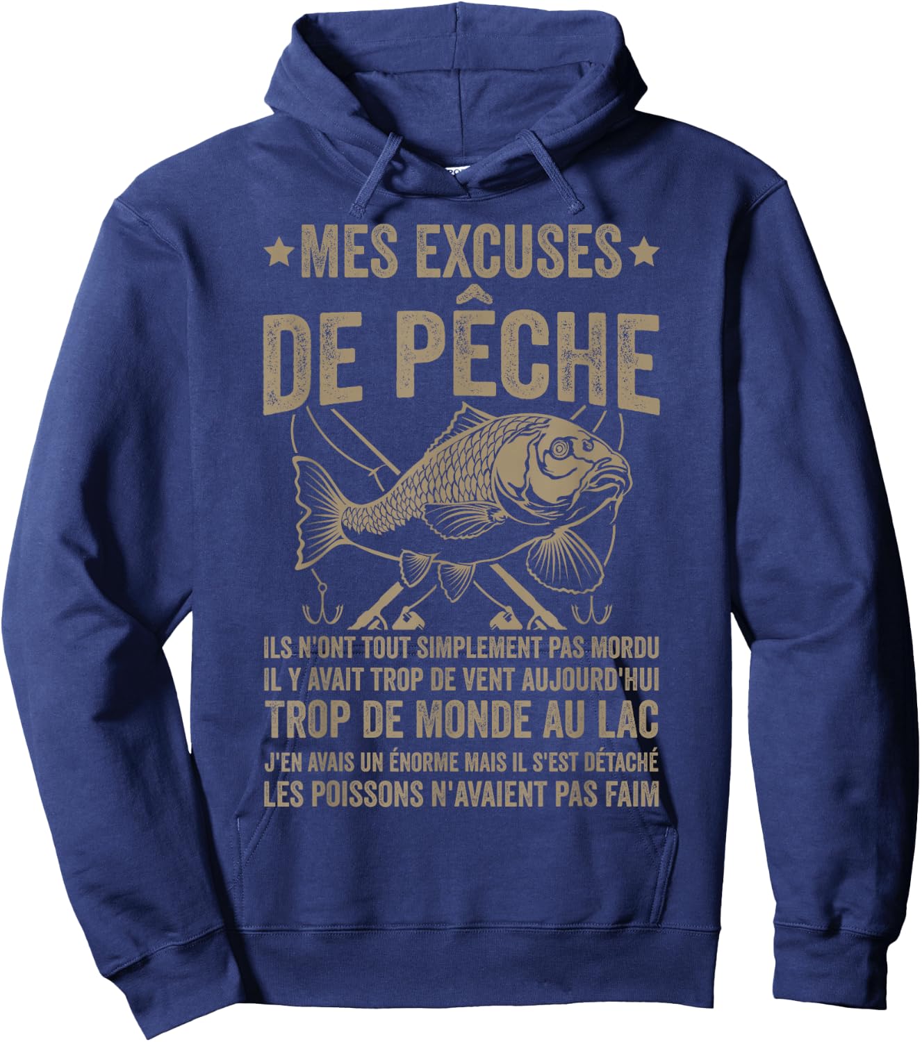 Funny Fisherman My Apologies Fishing , Black, S Hoodie - Hoodie | Navy