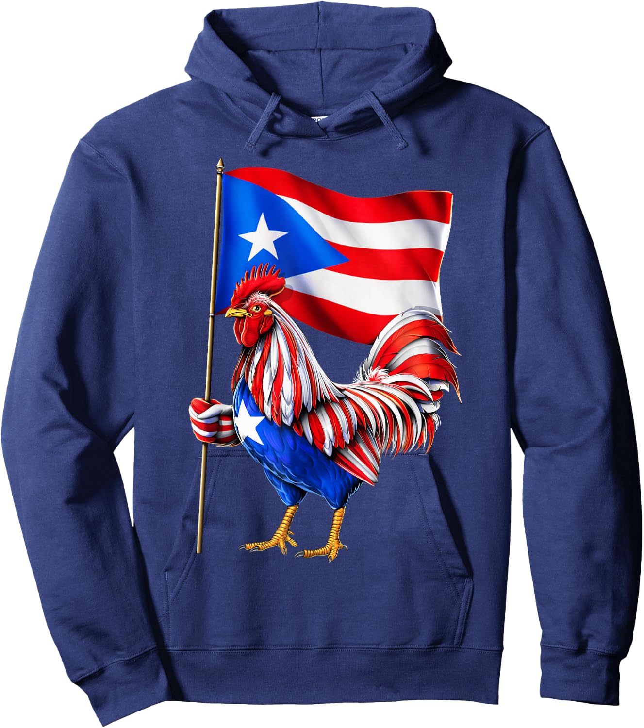 Rooster Puerto Rico Flag Boricua Puerto Rican Heritage Hoodie - Hoodie | Navy