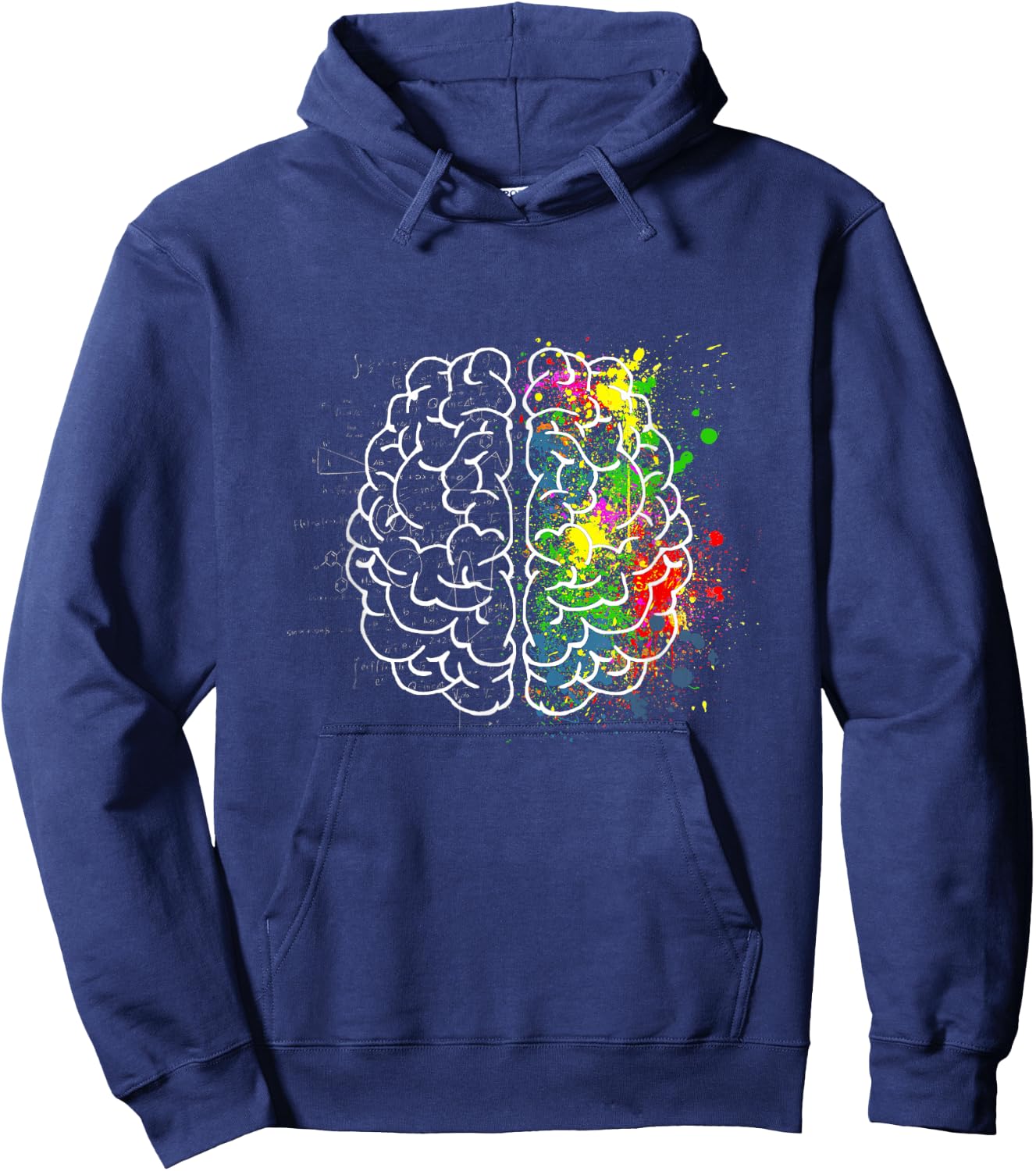 Right and Left Brain Parts Functions Psychology Neuroscience Hoodie - Hoodie | Navy