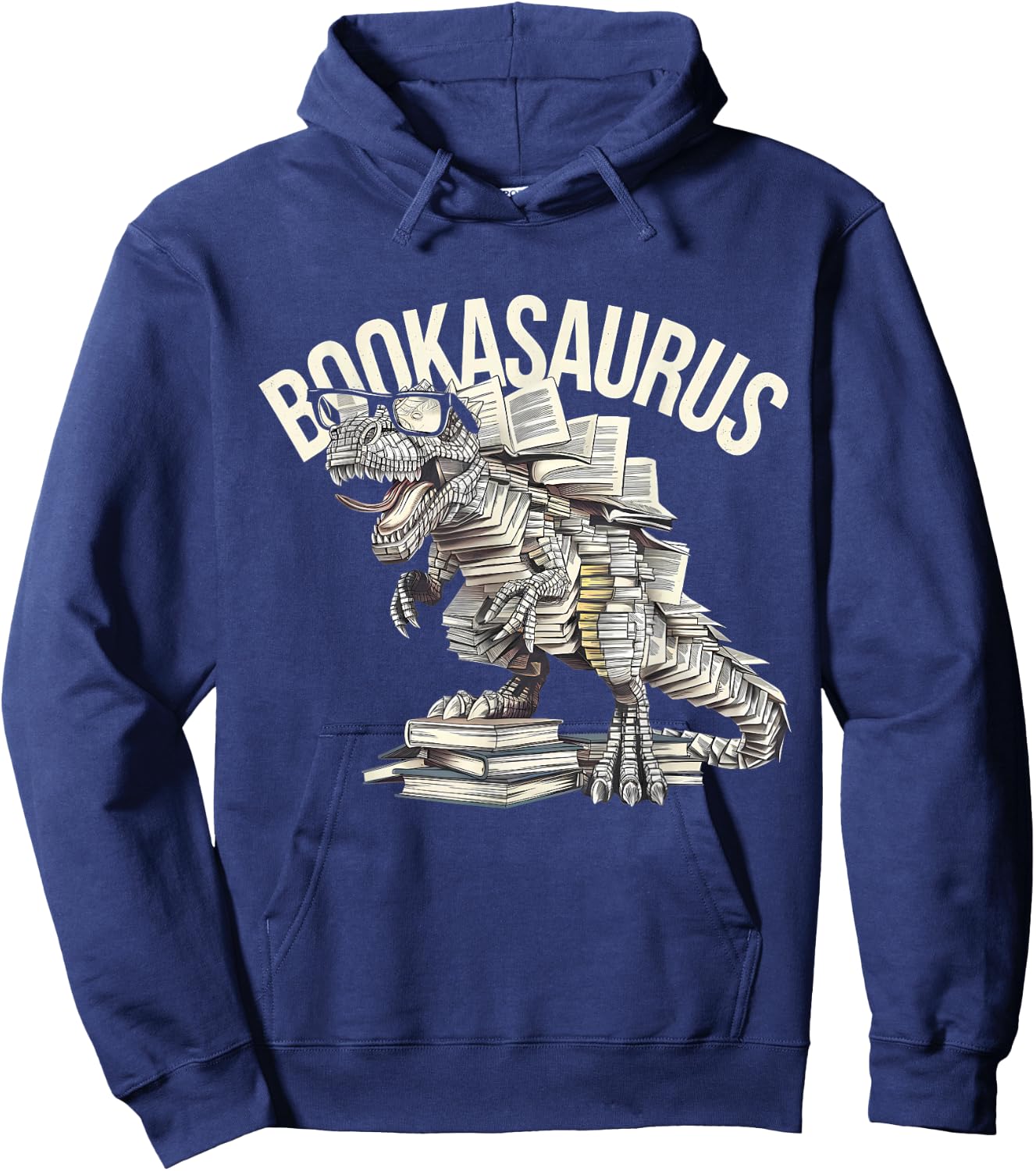 Book Dinosaur Bookworm T-Rex Dino Reading Books Funny Book Hoodie - Hoodie | Navy