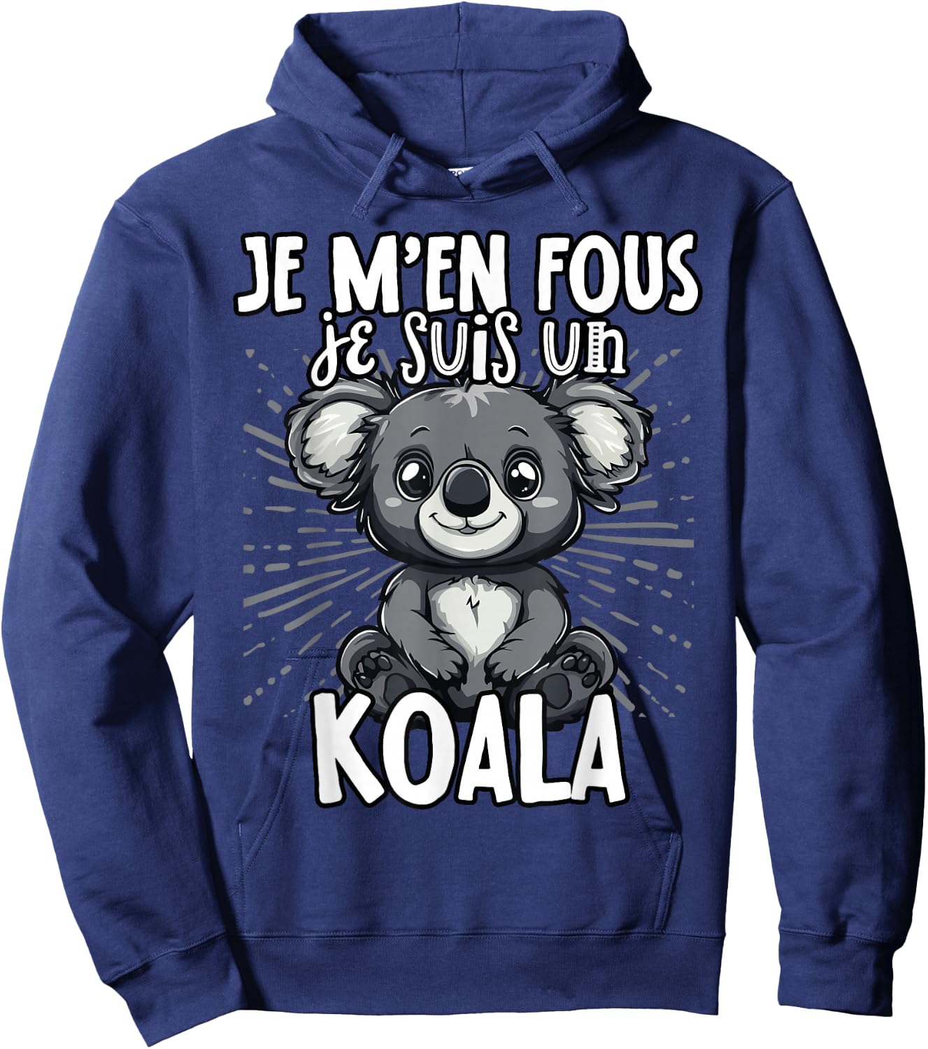 Je M'en Fous Je Suis Un Koala - Cute Koala , Black, S Hoodie - Hoodie | Navy