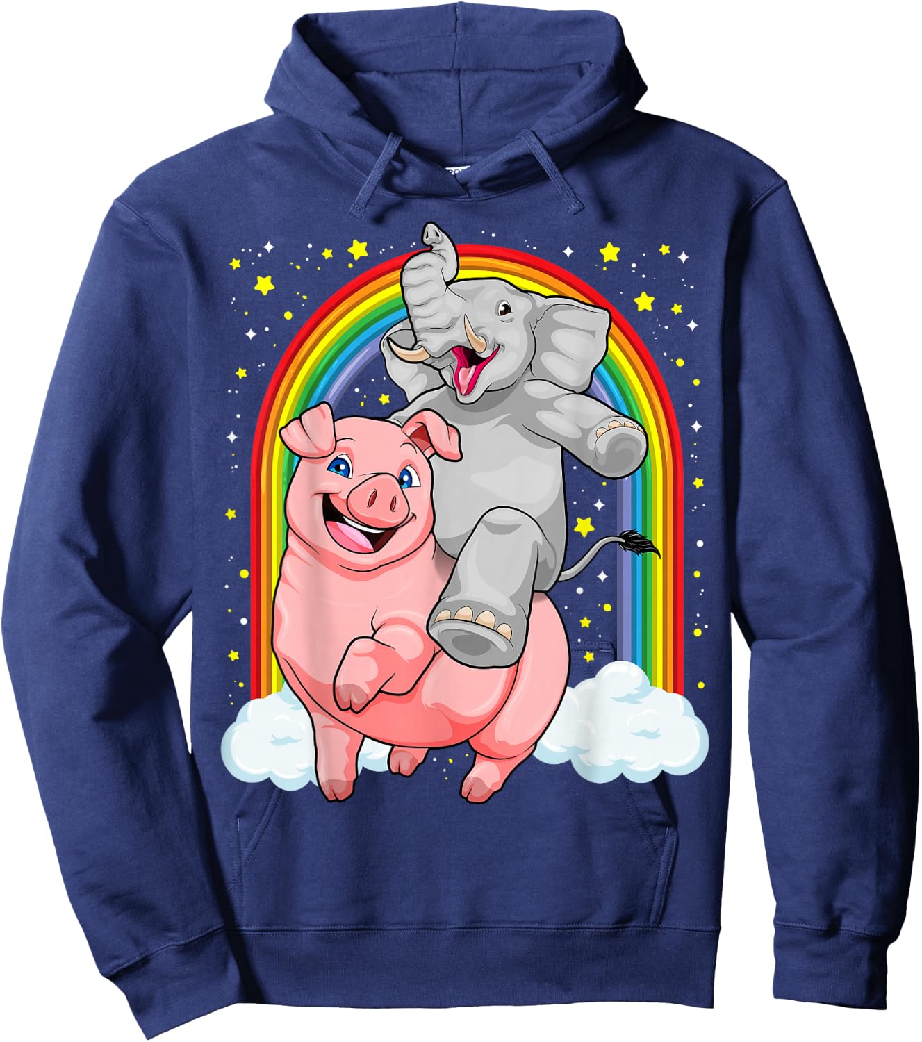 Elephant Riding Pig Funny And Magical Elephant Pig Pun Hoodie - Hoodie | Navy