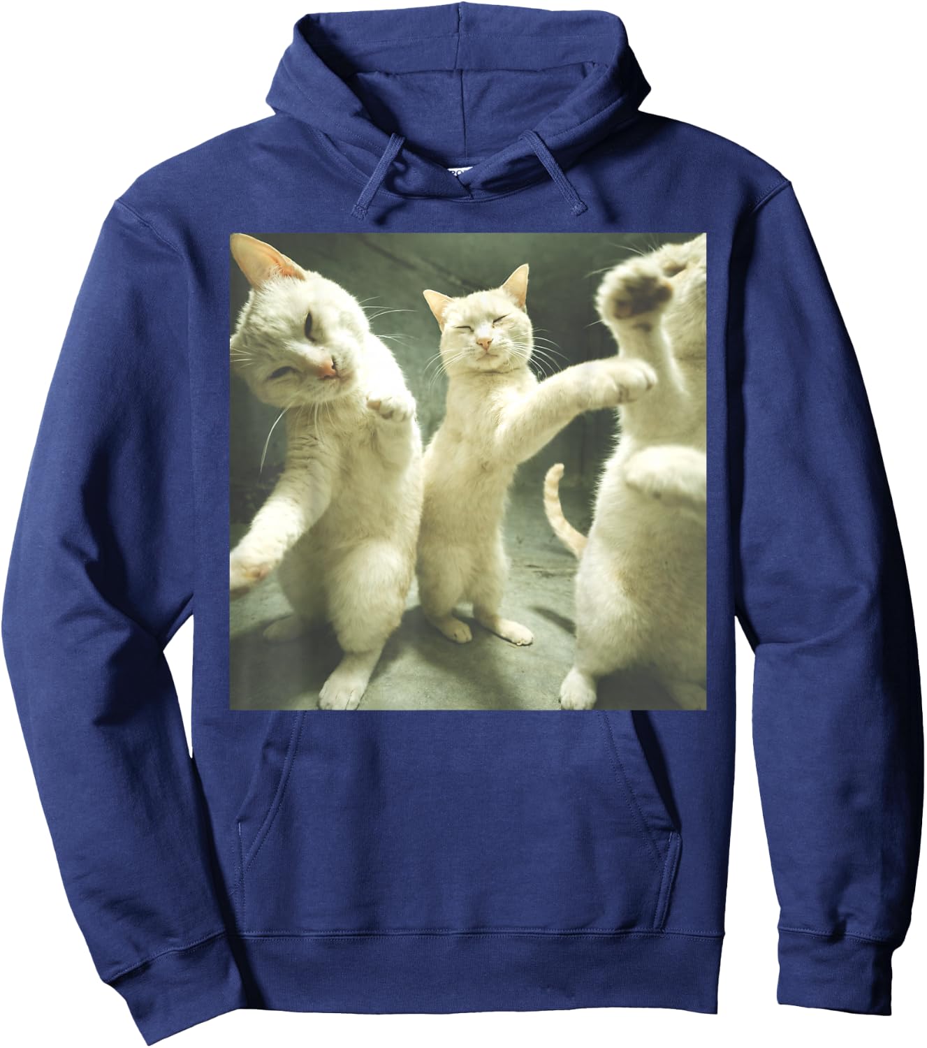 Unhinged Dancing Cats Silly Meme Men Women Hoodie - Hoodie | Navy