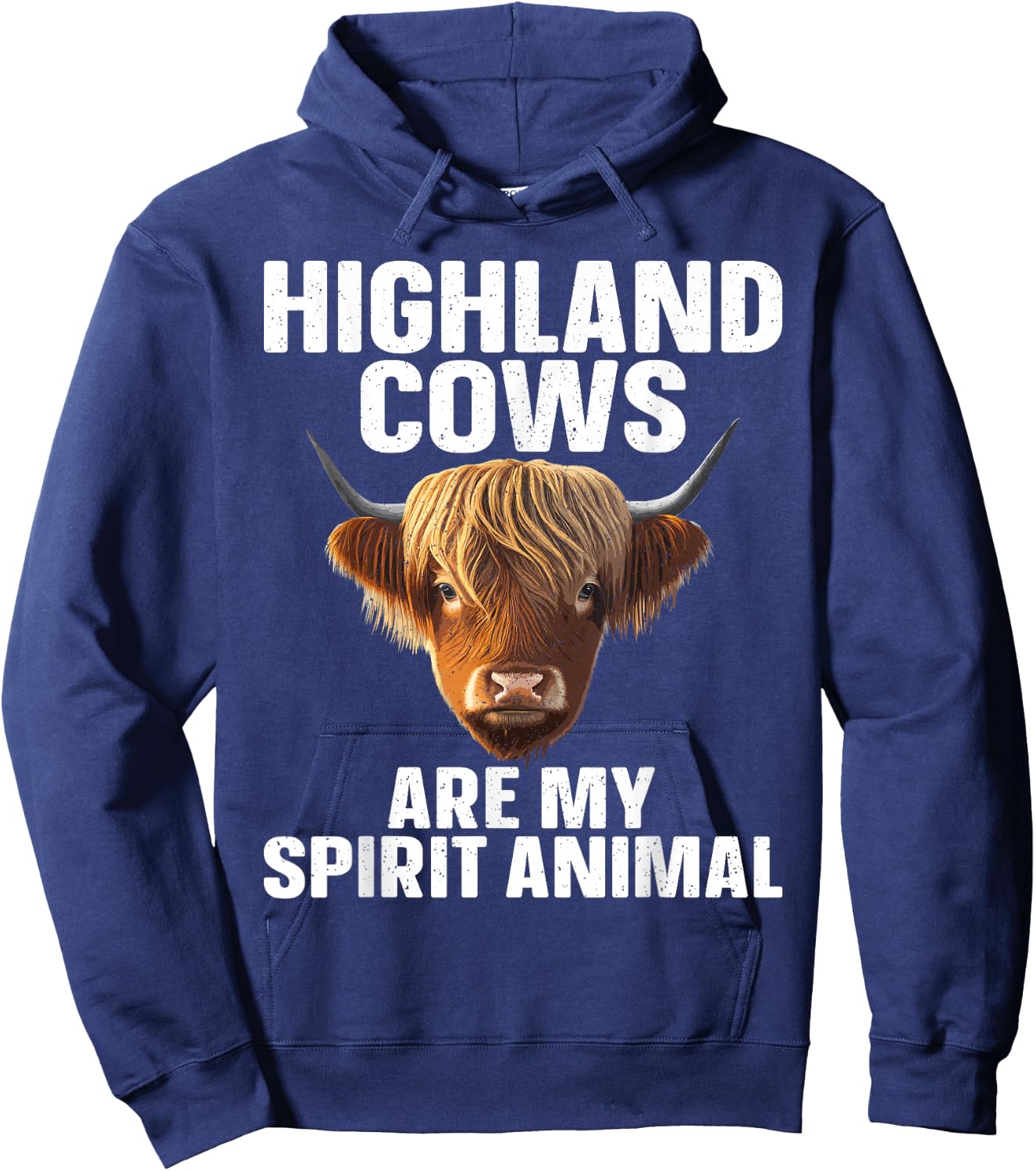 Funny Highland Cow Design Women Highlander Cow Lover Hoodie - Hoodie | Navy