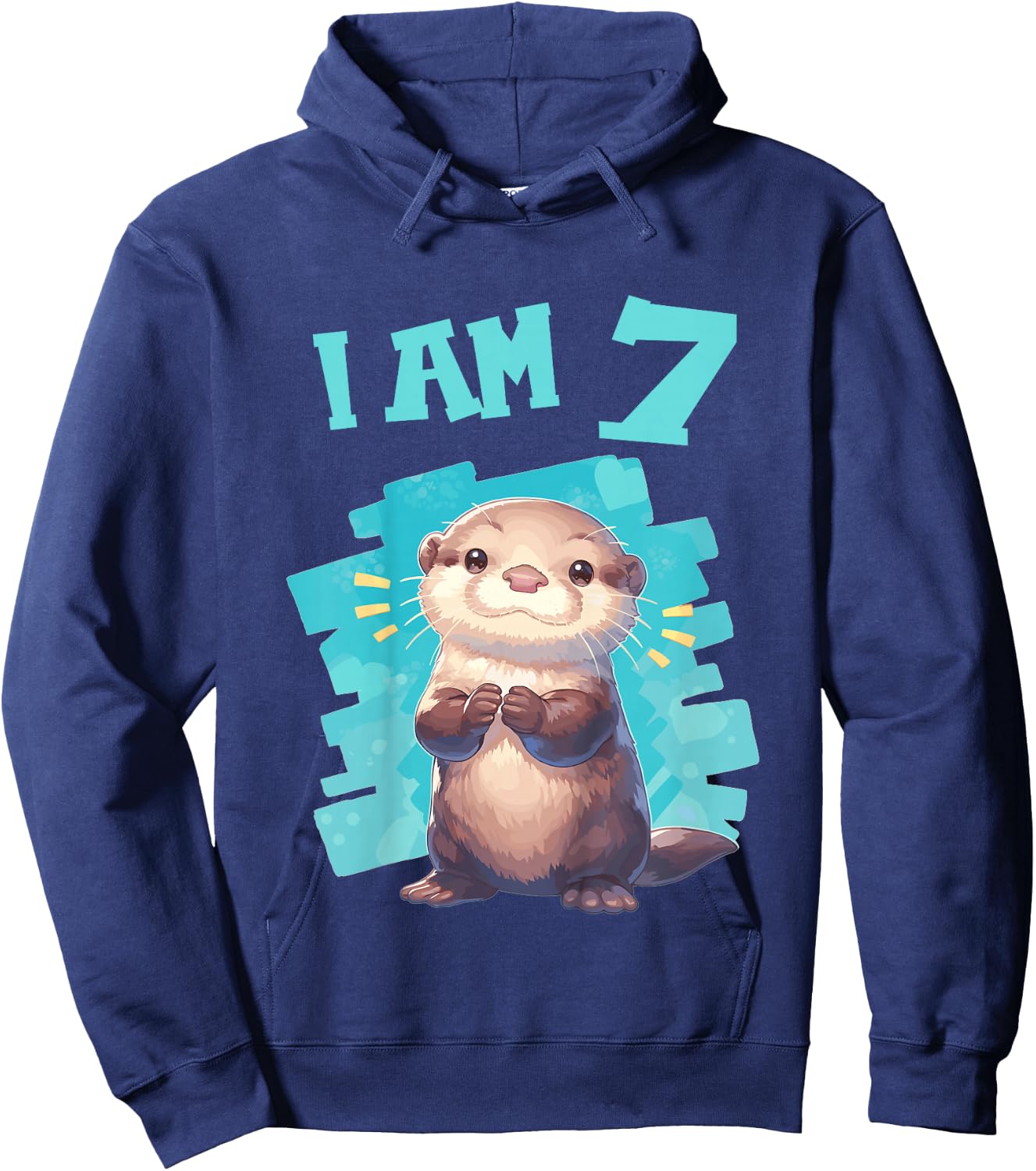 7 Years old 7 birthday Otters Boy Girl Otter Hoodie - Hoodie | Navy