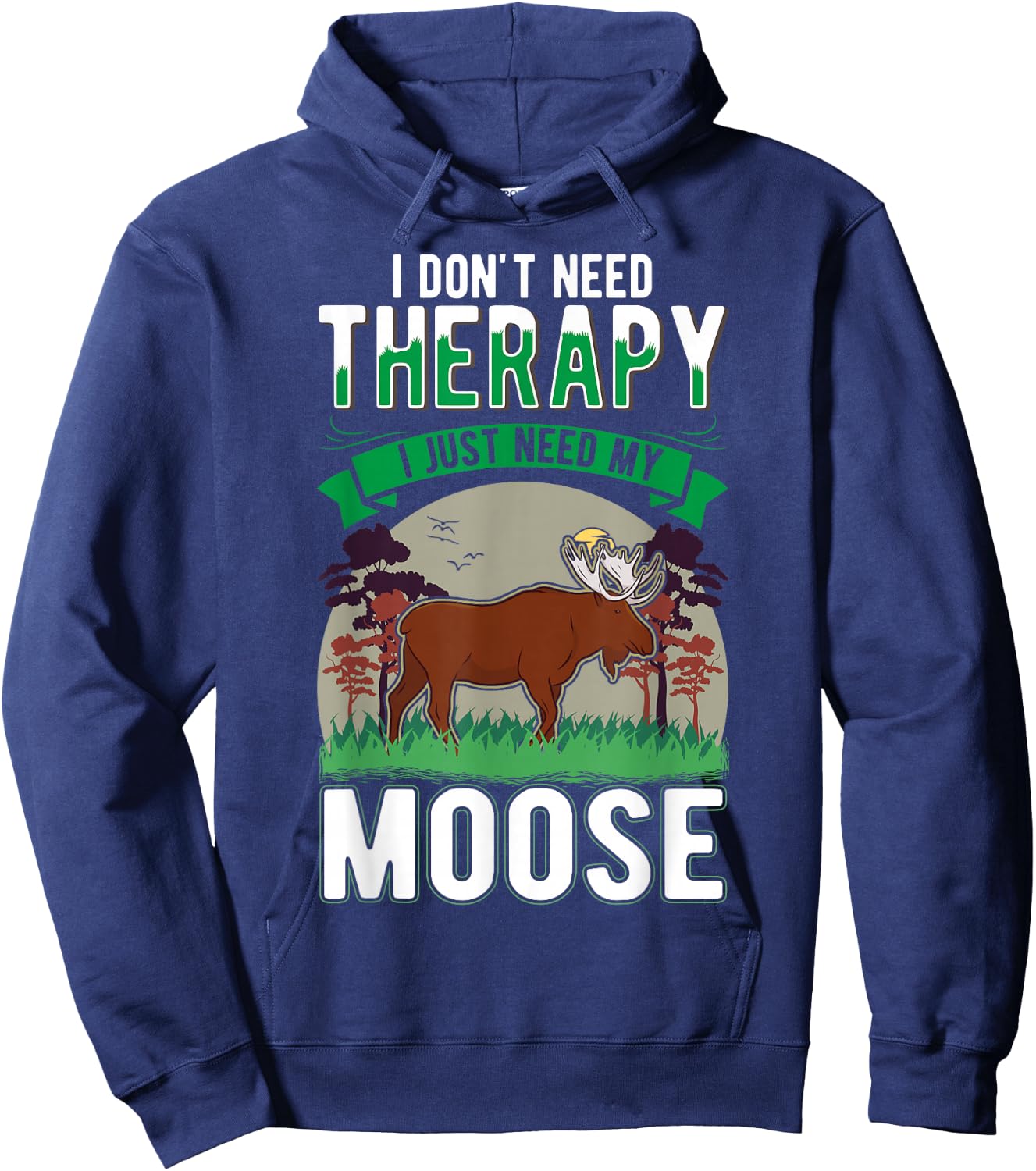 Moose Therapy Moose Antler Scandinavia Moose Hoodie - Hoodie | Navy