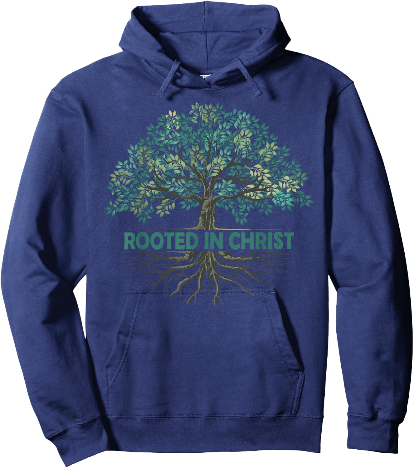 Rooted In Christ Tree God Roots Jesus Christians Hoodie - Hoodie | Navy