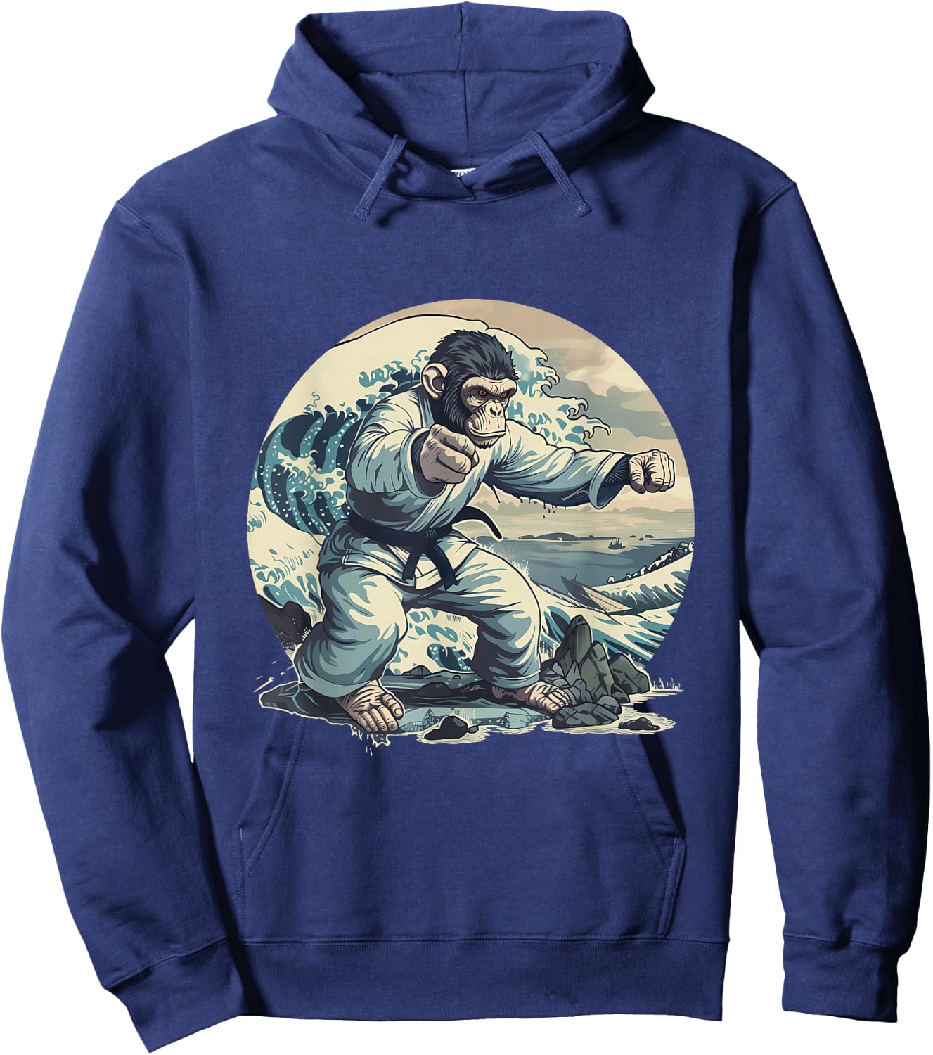 Judo Monkey Waves Kung Fu Judo Monkey Lover Taekwondo Hoodie - Hoodie | Navy