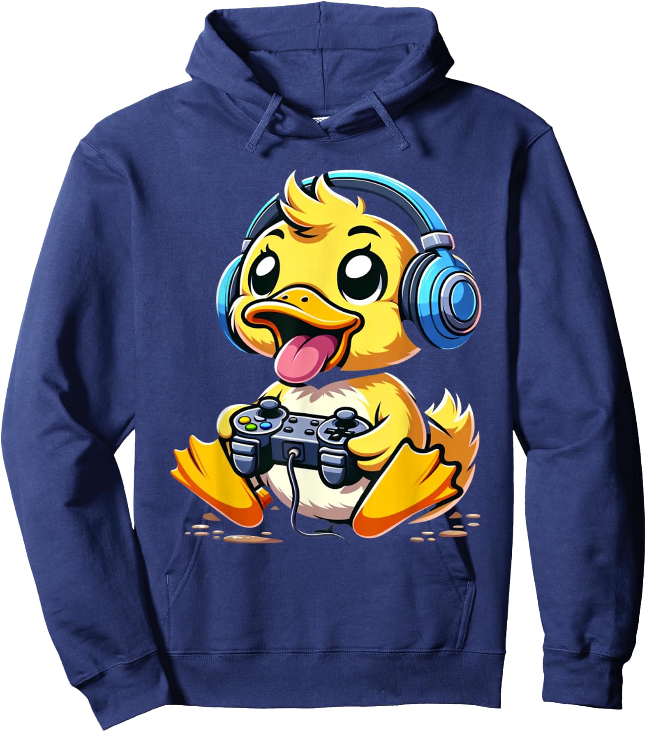 Funny Duck Gamer Gaming Ducks Video Game , Small, Black Hoodie - Hoodie | Navy
