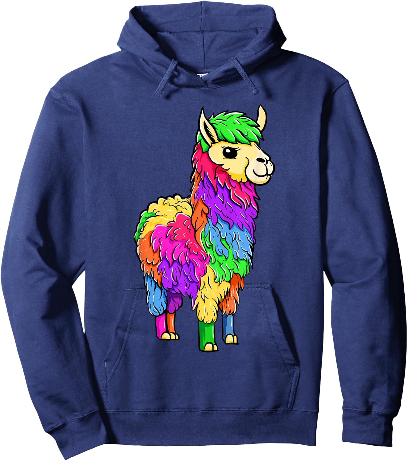 Colorful Loot Llama - Farm Animal Lover Zoologist Zoo Herder Hoodie - Hoodie | Navy