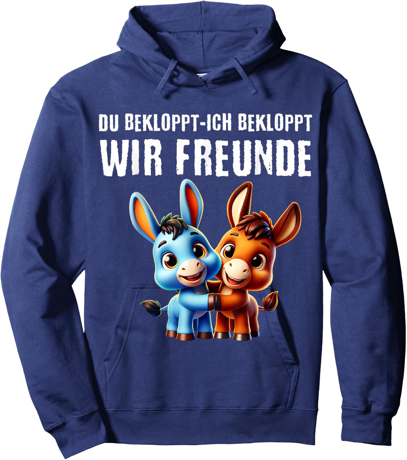 Du Bekloppt Ich Bekloppt Wir Freunde Beste Freundin Hoodie - Hoodie | Navy