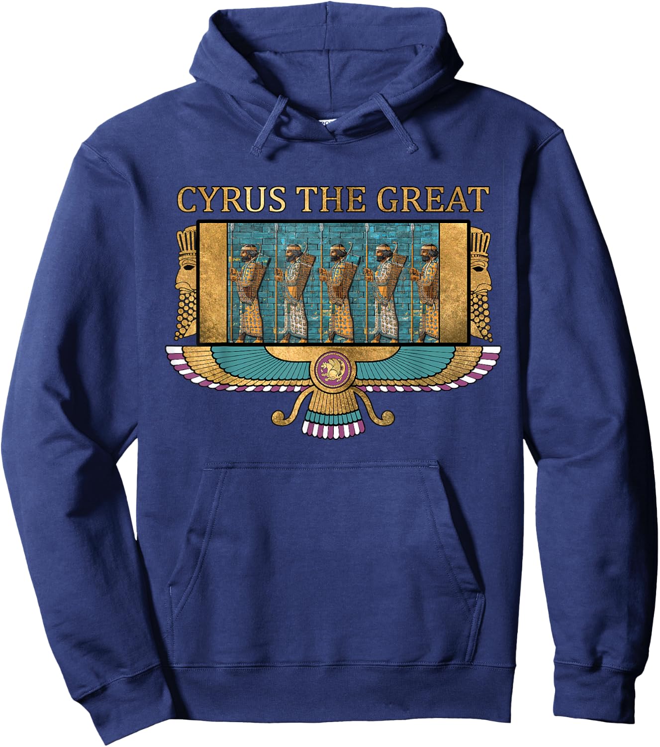 Cyrus the Great Old Persia Achaemidian Persian , black Hoodie - Hoodie | Navy