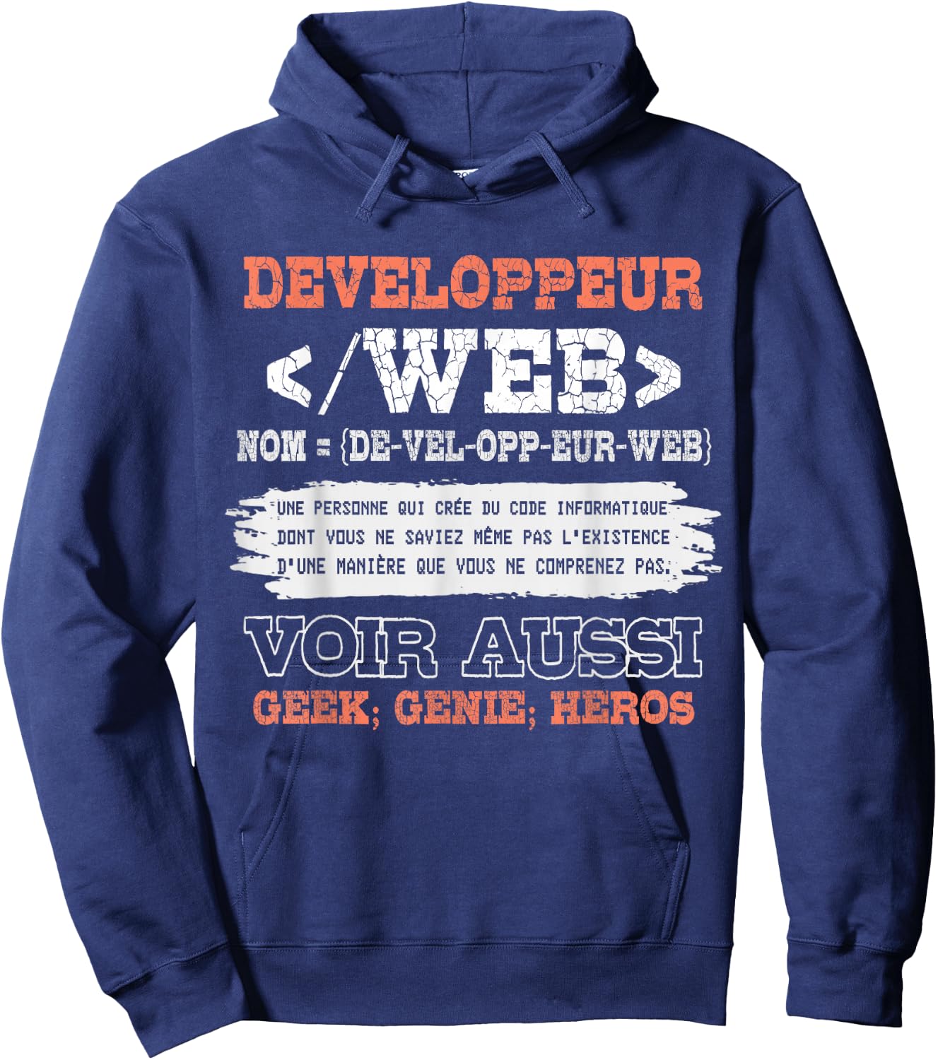 Web Developer Man Woman Humor Code Computer , Black, S Hoodie - Hoodie | Navy