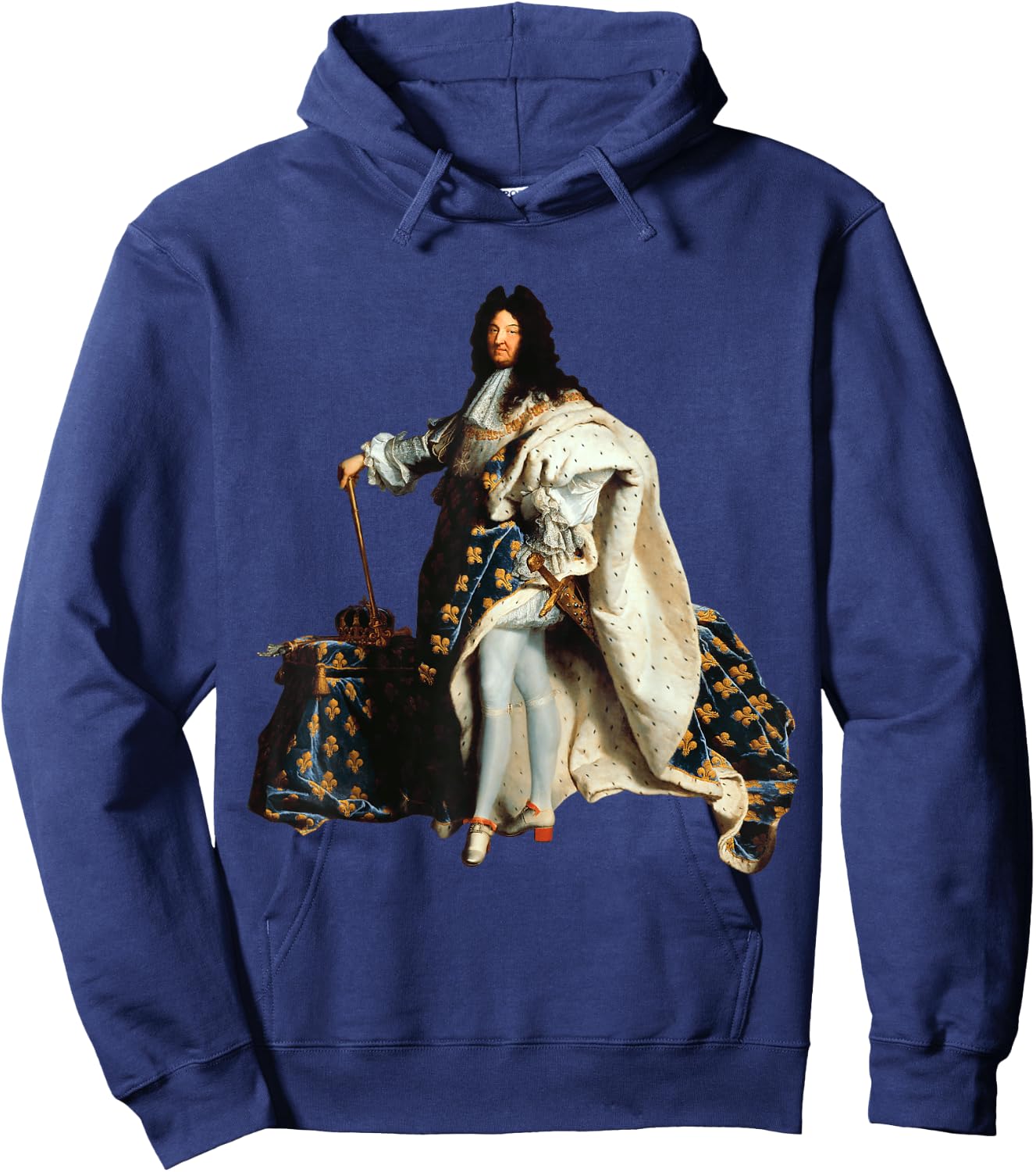 Louis XIV, Louis 14, French King Royalist Fleur de Lys , Black, S Hoodie - Hoodie | Navy