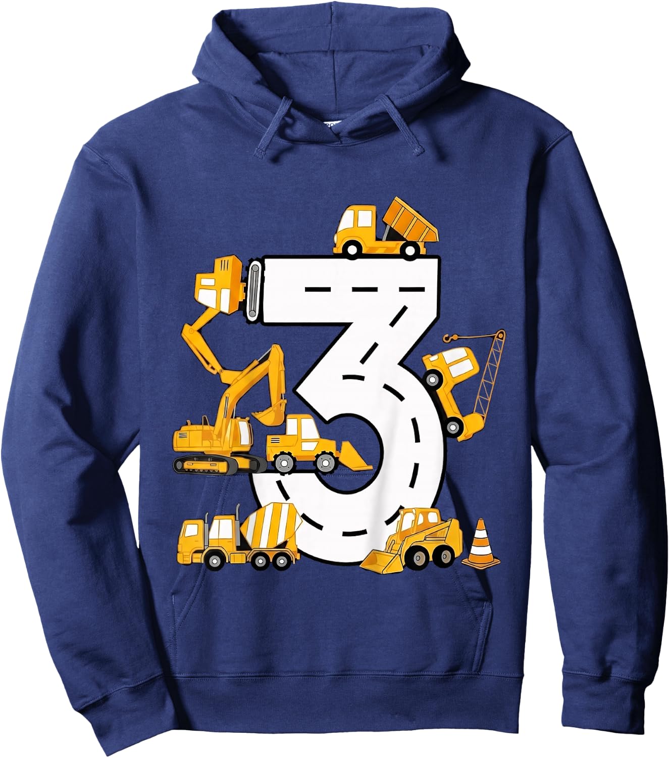 Kinder 3. Jahre Geburtstag Junge Baujunge 3 Jahre alt Hoodie - Hoodie | Navy