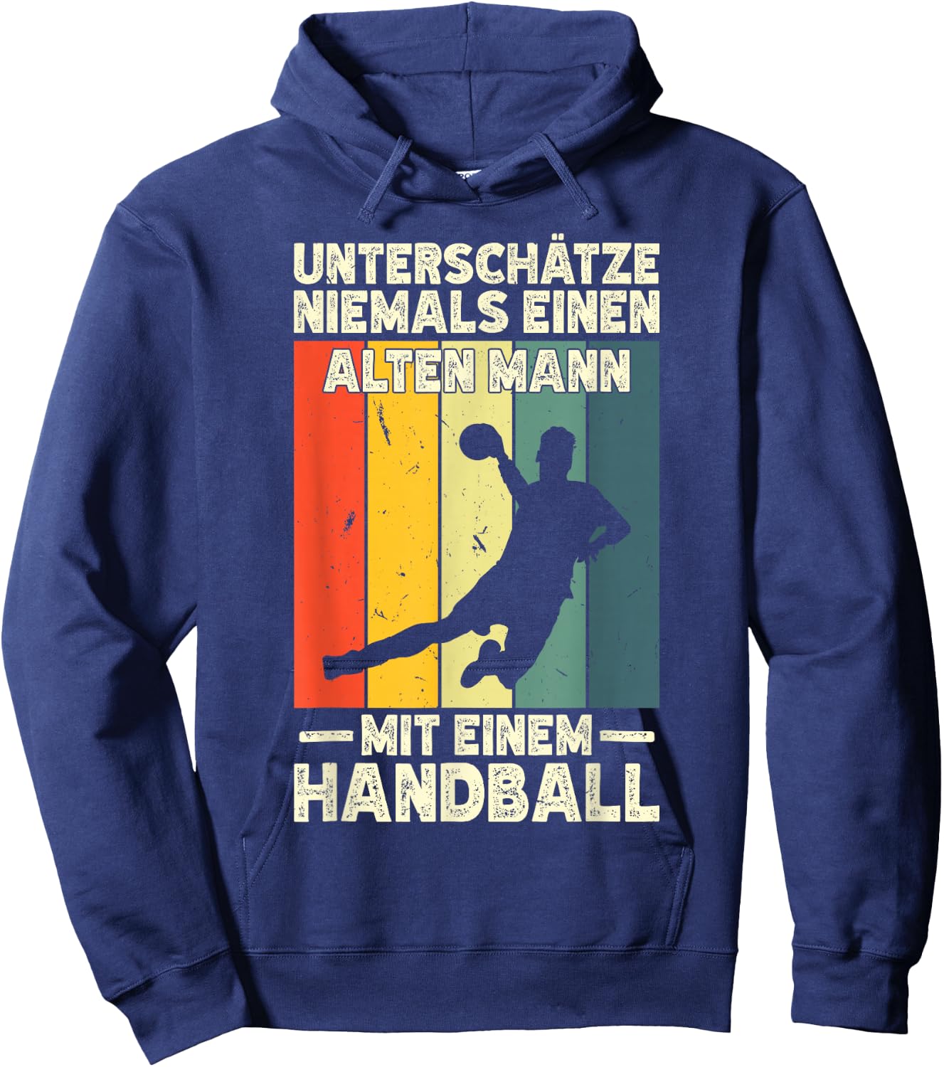 Männer Handballer Einen Alten Mann Mit Einem Handball Hoodie - Hoodie | Navy