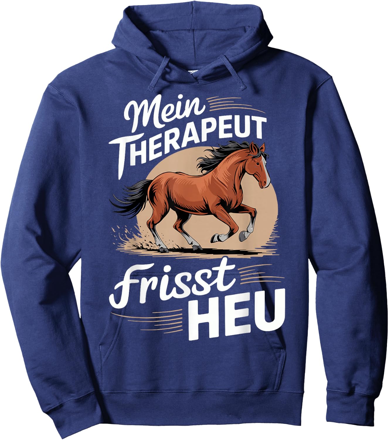 Pferdeliebhaber Pferd Damen reiten Mein Therapeut frisst Heu Hoodie - Hoodie | Navy