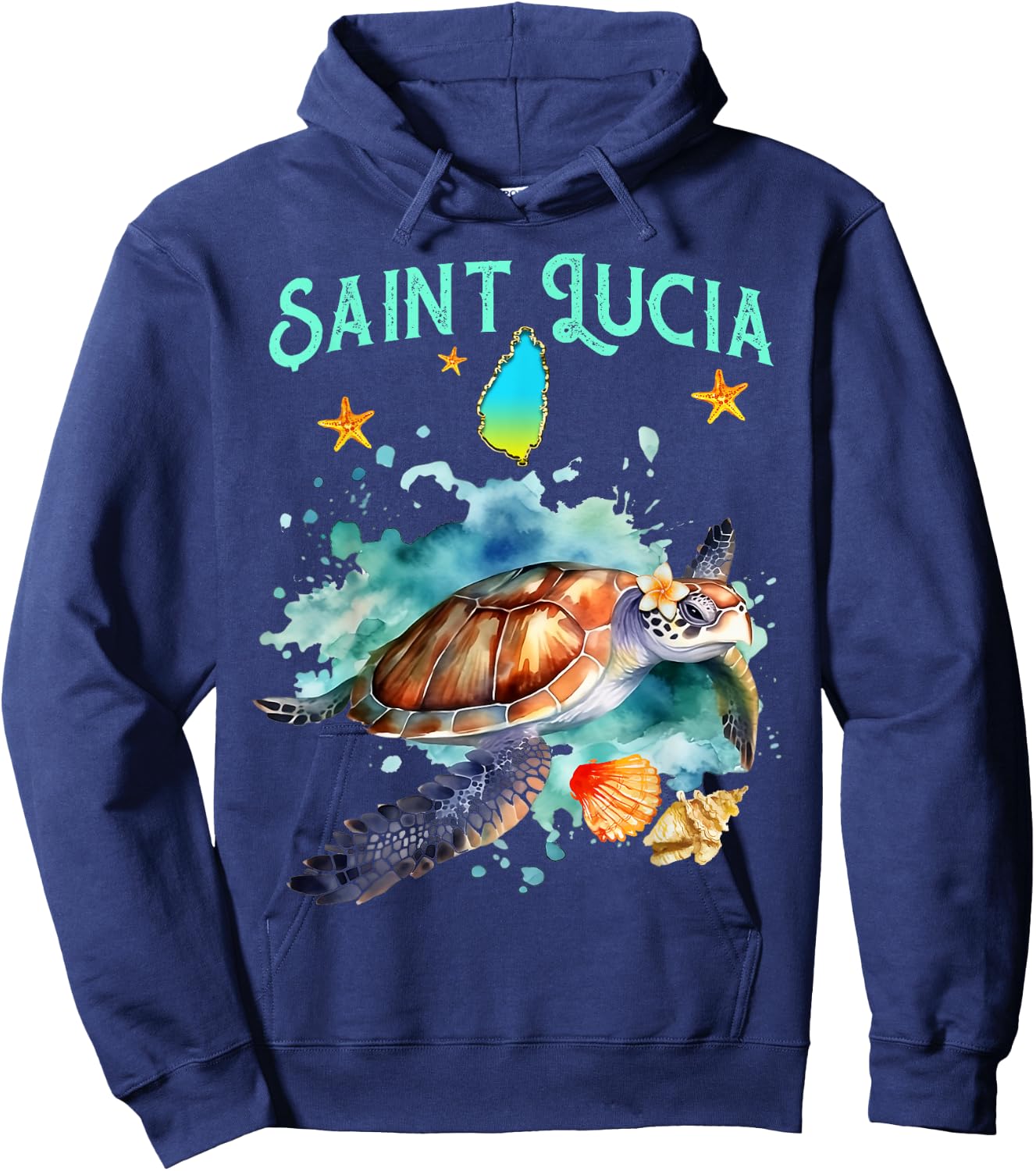 Tortue Marine De L'île De Sainte-Lucie Homme Femme Enfant Hoodie - Hoodie | Navy