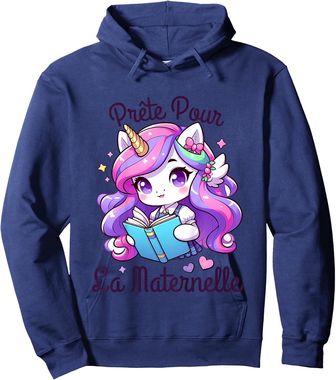 Child Girl Preschool Gift Back to School 2024 , white, 2 Hoodie - Hoodie | Navy