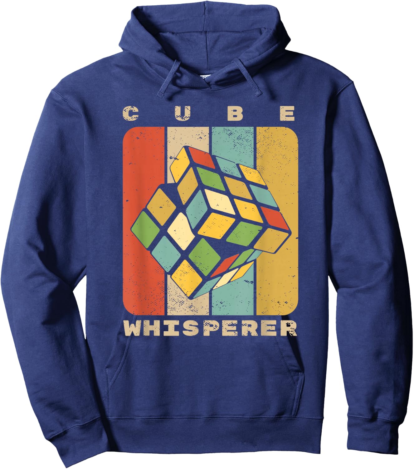 Puzzle Cube Whisperer Vintage Speed Cubing Youth Math Hoodie - Hoodie | Navy