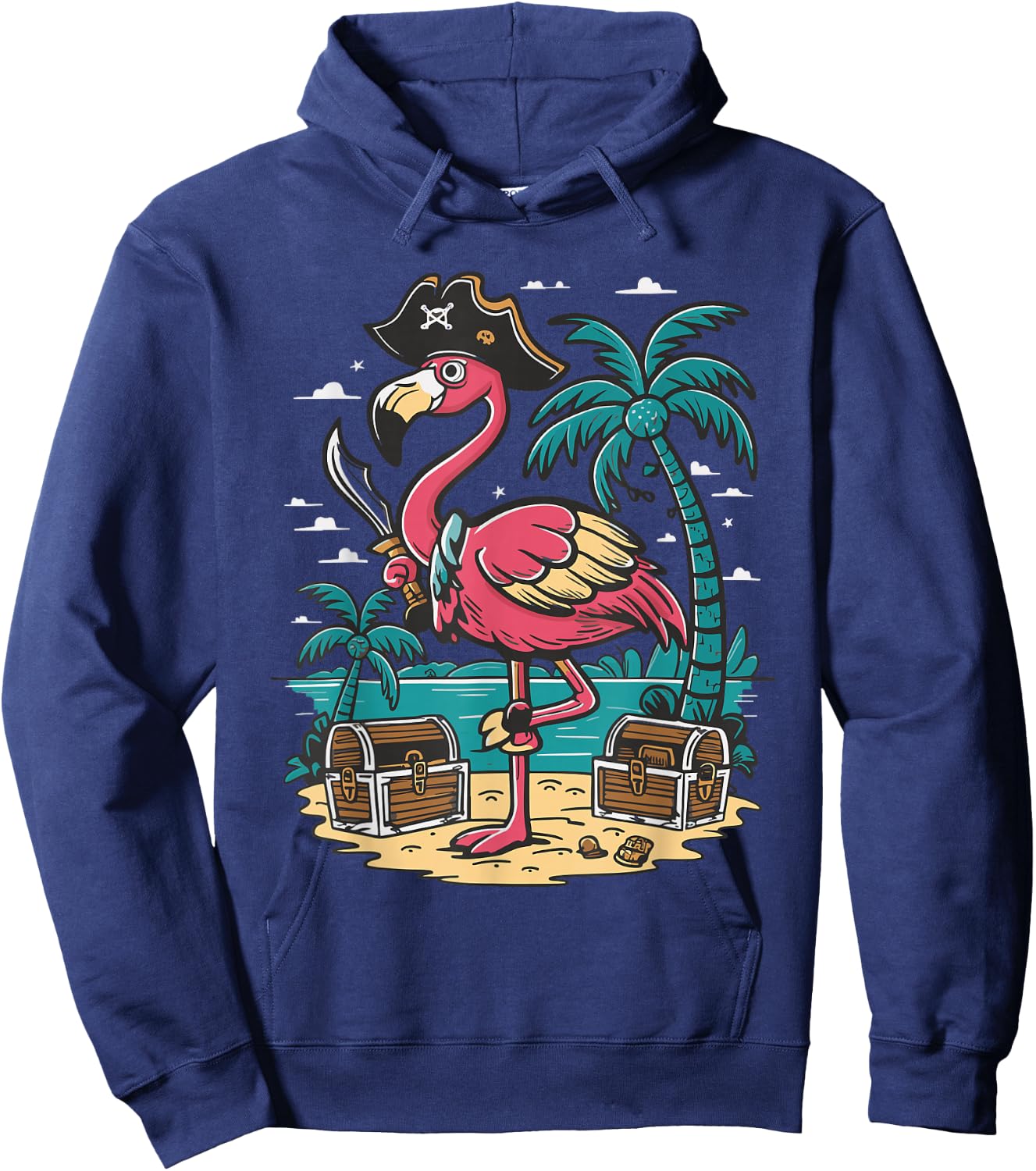 Flamingo Pirate Hoodie - Hoodie | Navy