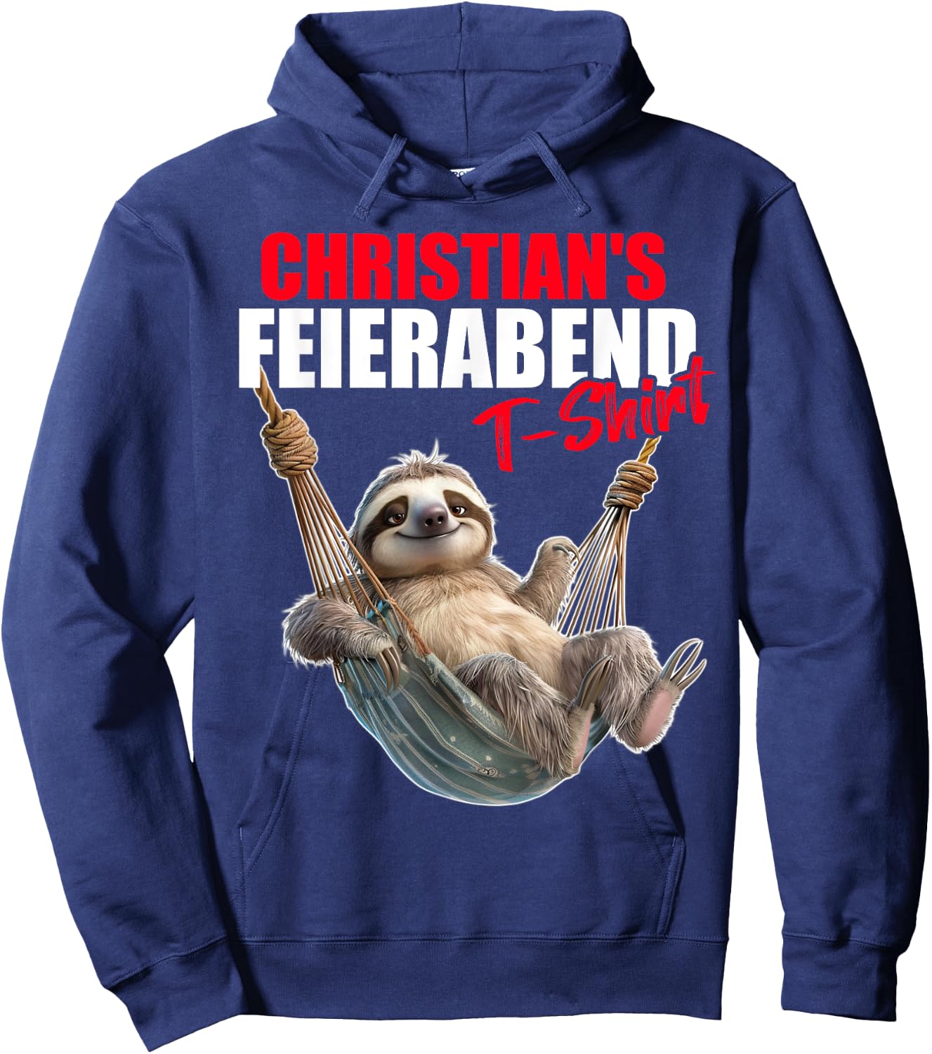 Christ Retirement Evening Sloth First Name Saying , black Hoodie - Hoodie | Navy