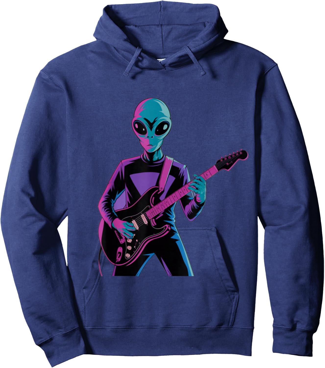 Funny Guitarist Alien Graphic Guitars Alien Alien Guitarists Hoodie - Hoodie | Navy