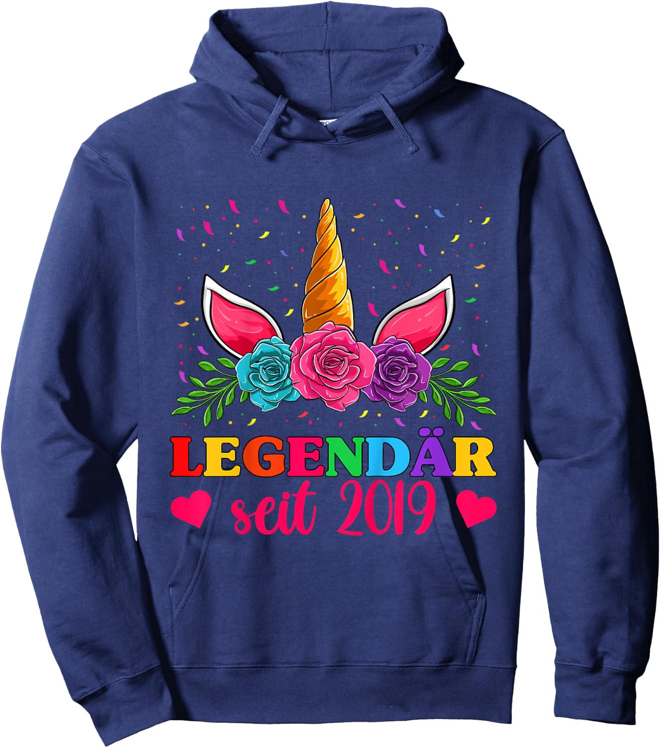 4. Geburtstag Mädchen Shirts, Legendar Seit 2019 Einhorn Hoodie - Hoodie | Navy