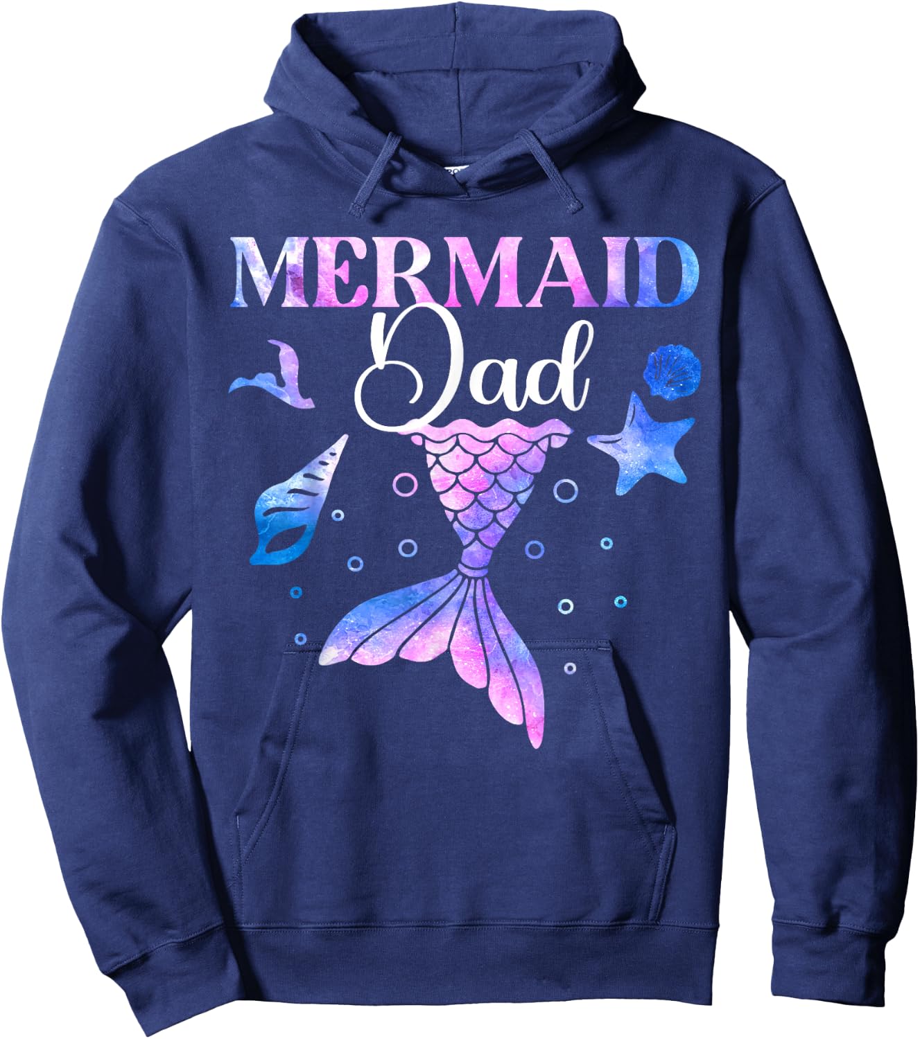 Cool Mermaid Dad Birthday Party Mermazing Hoodie - Hoodie | Navy