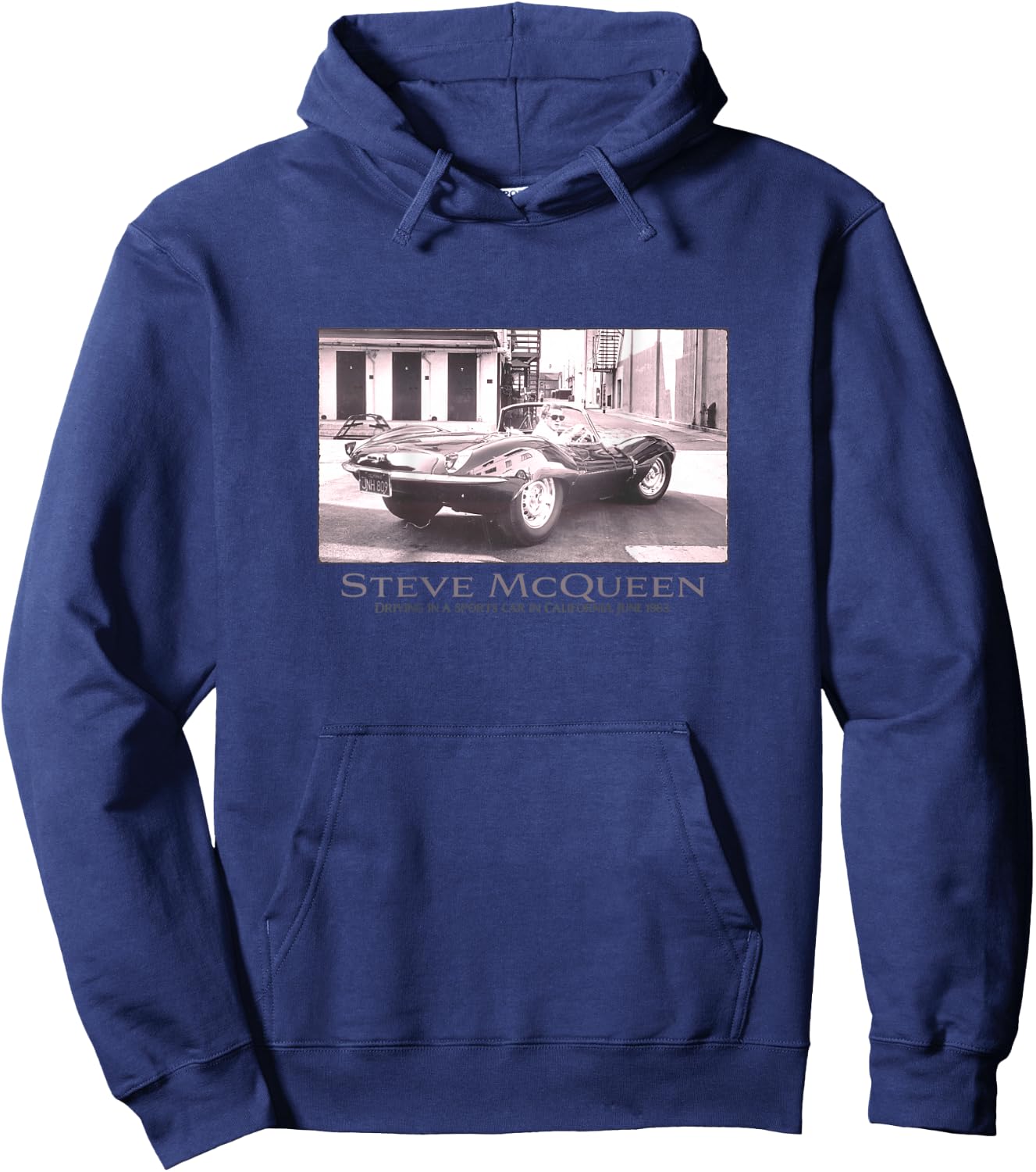 Steve McQueen_002_Back Printed , Black, S Hoodie - Hoodie | Navy