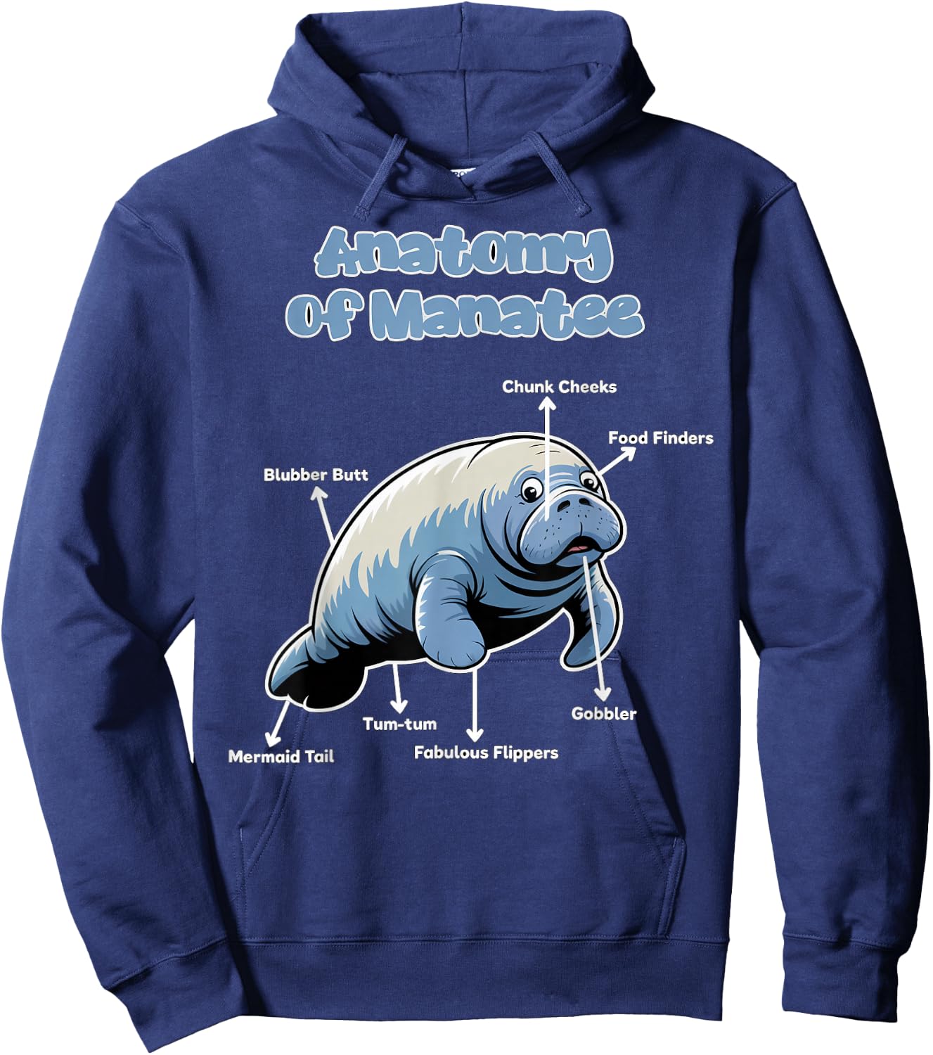 Anatomy Of Manatee Manatees Sea Animal Sea Cow Manatee Hoodie - Hoodie | Navy