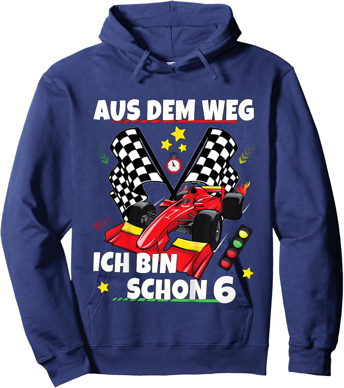 Children's 6th Birthday Boy Girl Racing Car Racing Motorsport Hoodie - Hoodie | Navy