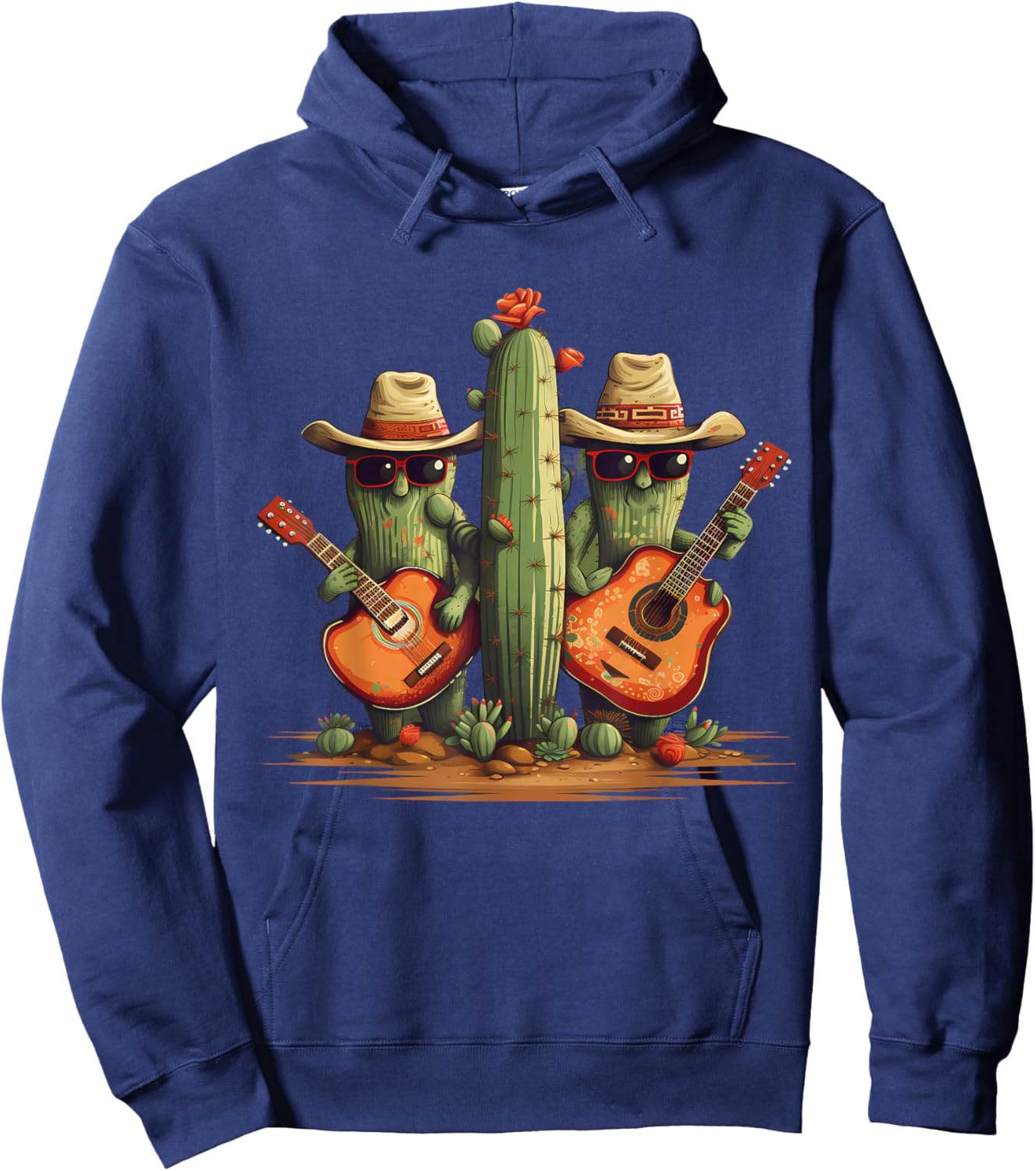 Cinco De Mayo Mexican Sombrero Mariachi Cactus Costume , Black, S Hoodie - Hoodie | Navy