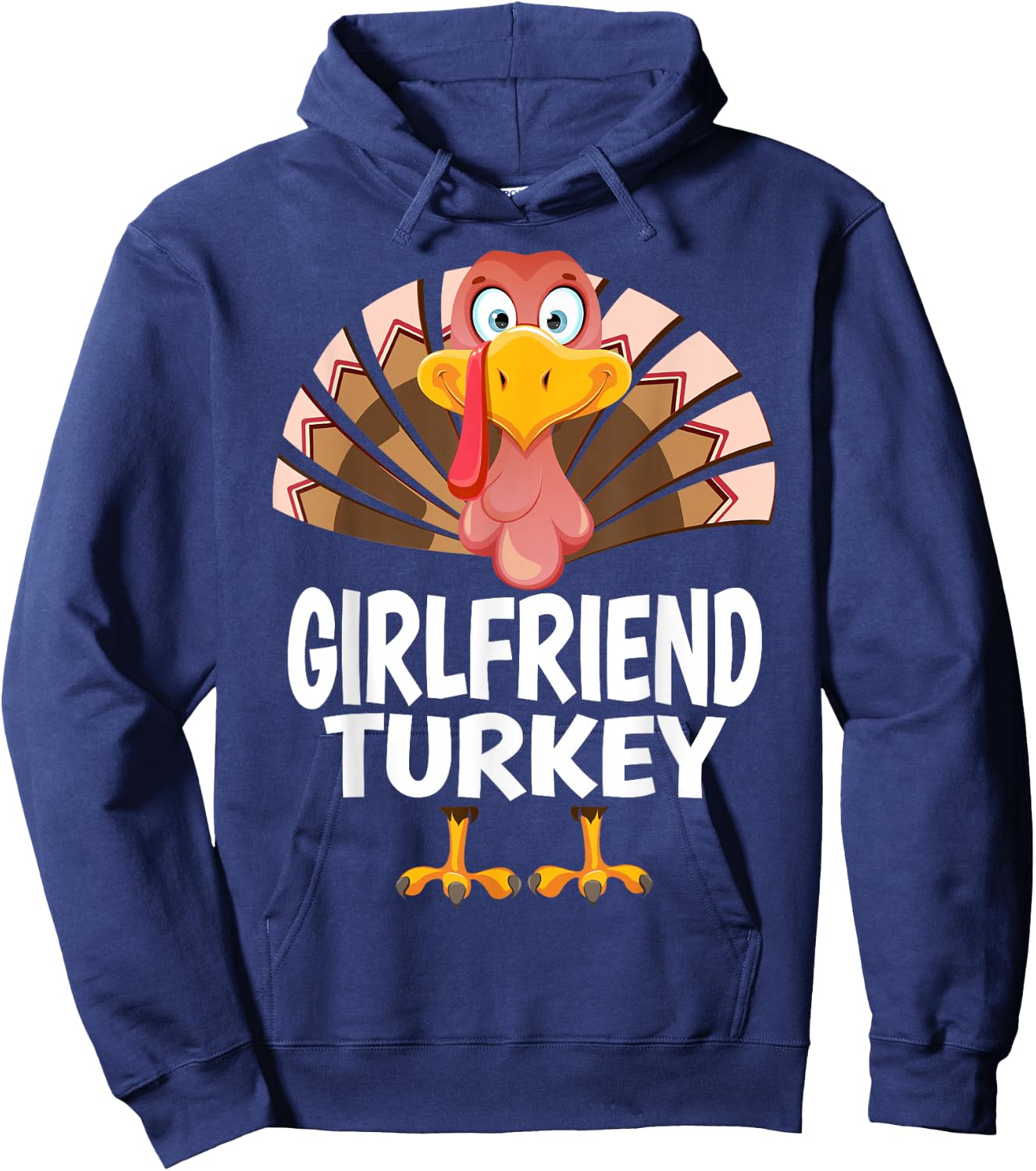 Thanksgiving Girlfriend Turkey Matching Pajama Hoodie - Hoodie | Navy
