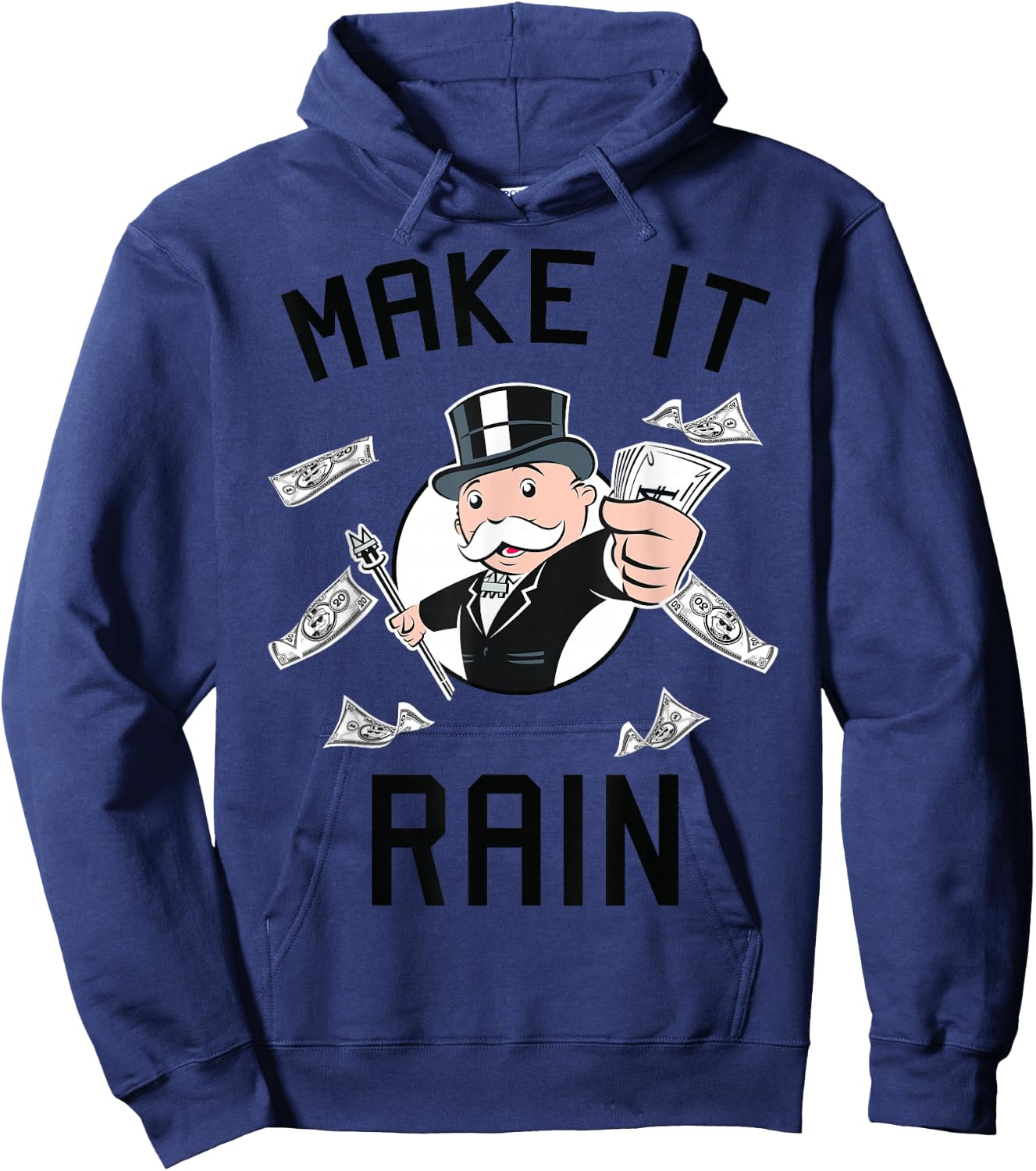 Monopoly Man Make It Rain Vintage Logo Hoodie - Hoodie | Navy