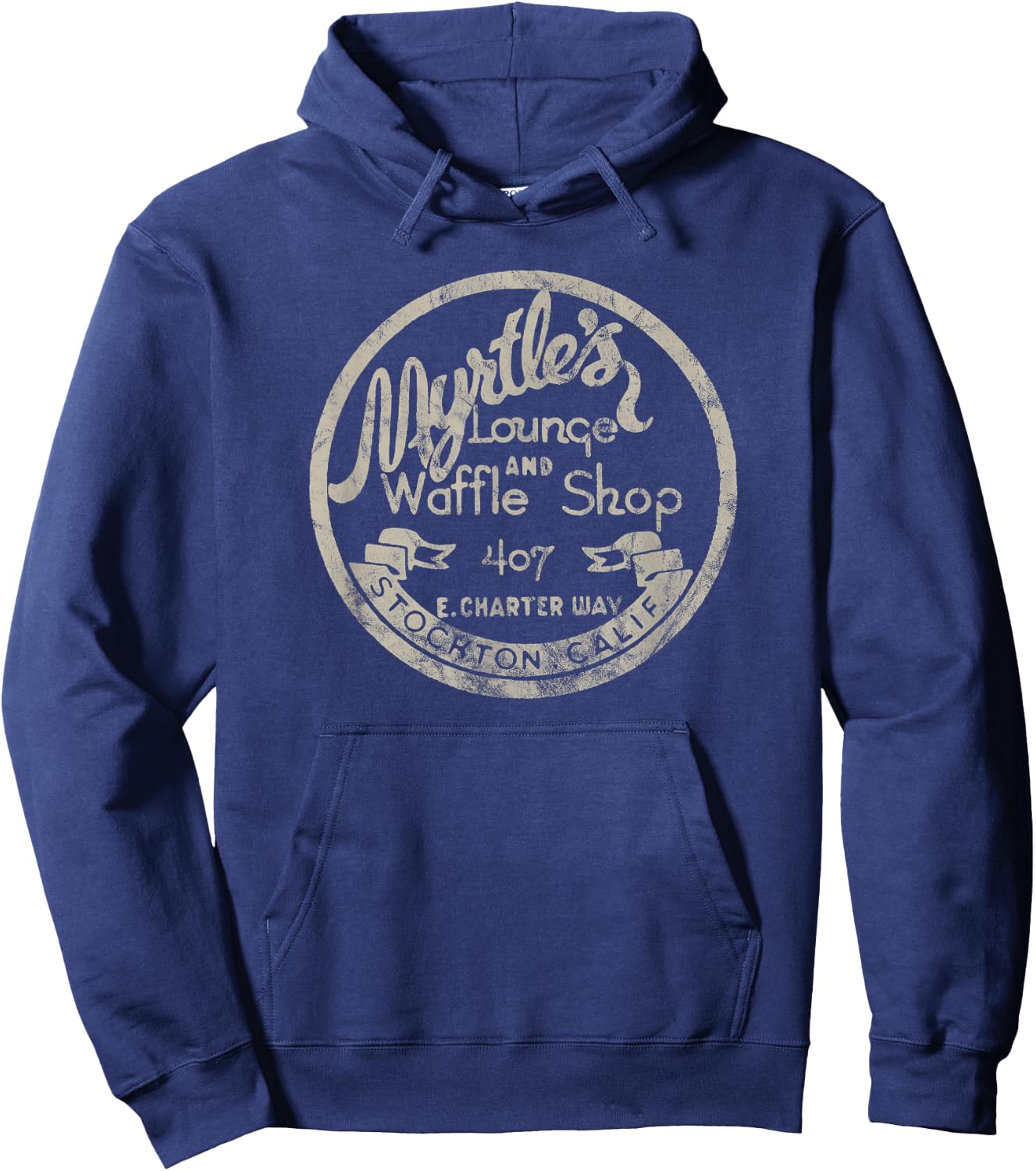 Stockton California Vintage Restaurant Bar Motel Advertising Hoodie - Hoodie | Navy