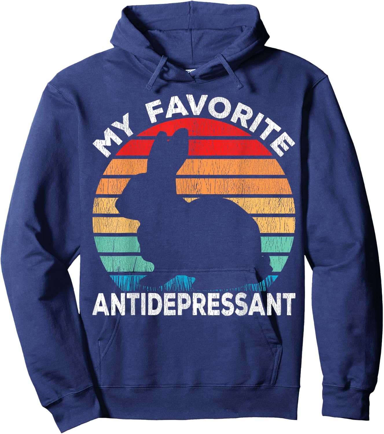Bunny Antidepressant - Bunny Lover Funny Hoodie - Hoodie | Navy