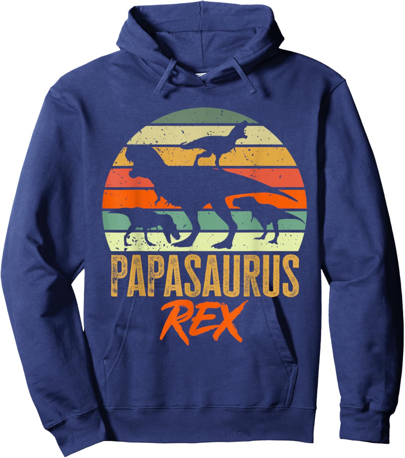 Funny Father's Day Dad Dino Papasaurus Rex , Black, S Hoodie - Hoodie | Navy