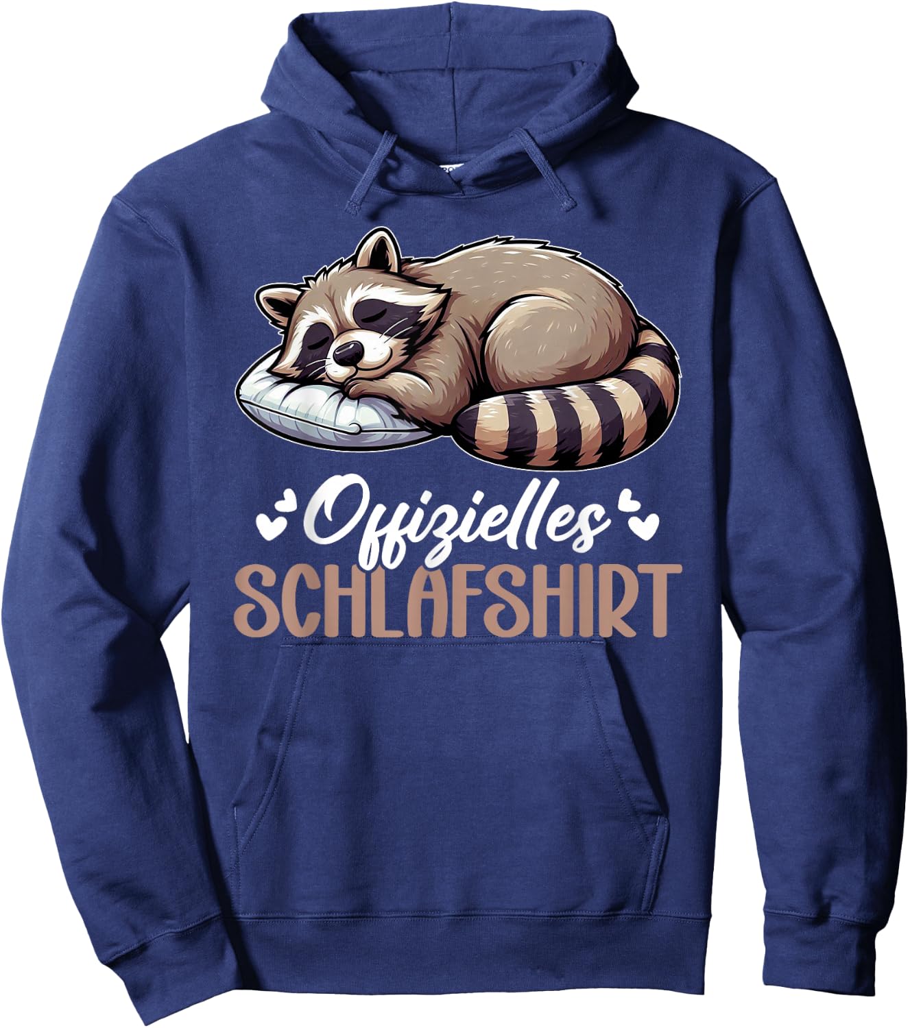 Official Sleep Shirt Funny Raccoon Pyjamas , black Hoodie - Hoodie | Navy